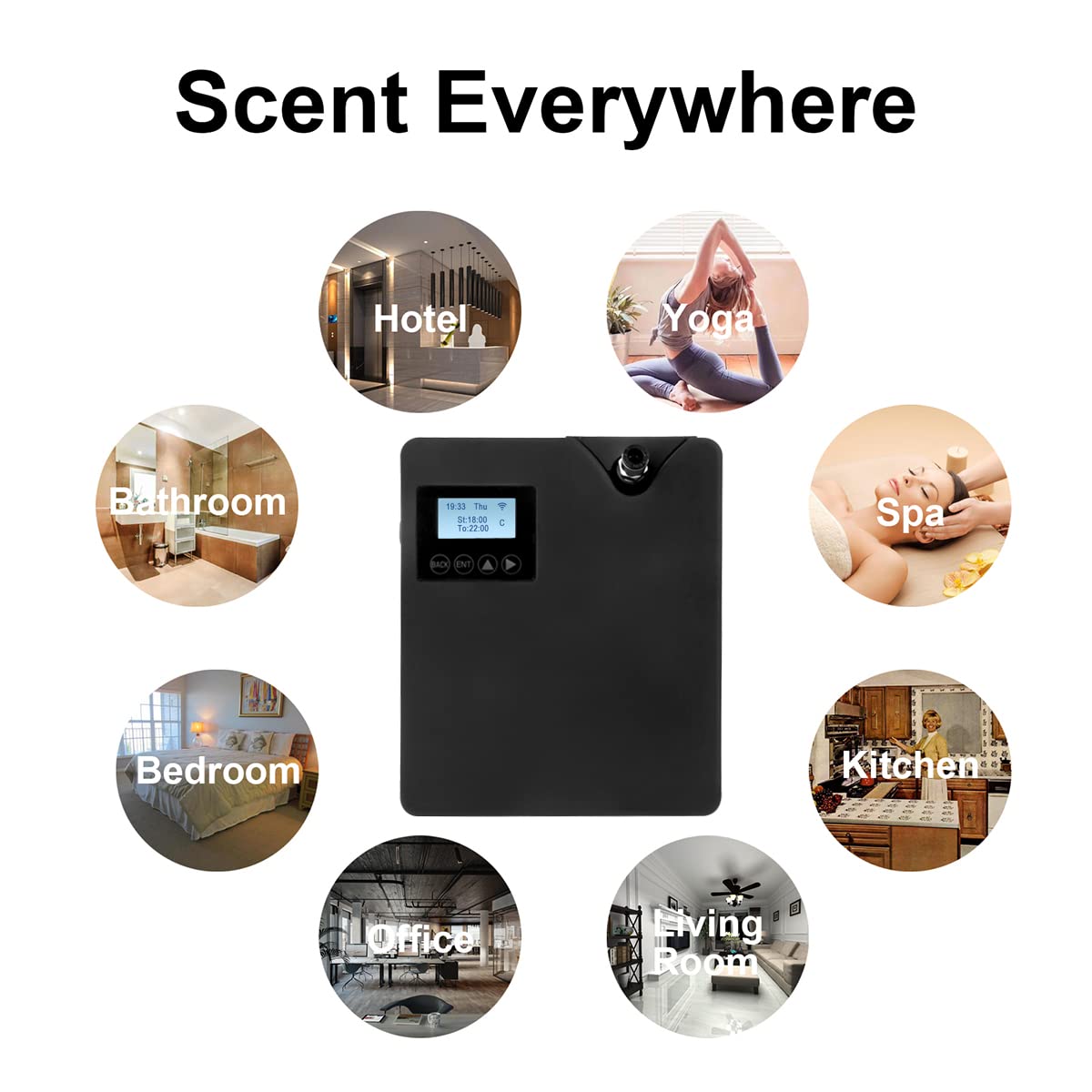 Smart Scent Air Machine with Professional Cold-Air Diffusion Technology - 300ml Waterless Essential Oil Diffuser for Large Rooms, HVAC Oils - Perfect for Home, Office, Spa & Business Use (Black) | Create Relaxing Atmosphere & Eliminate Odors