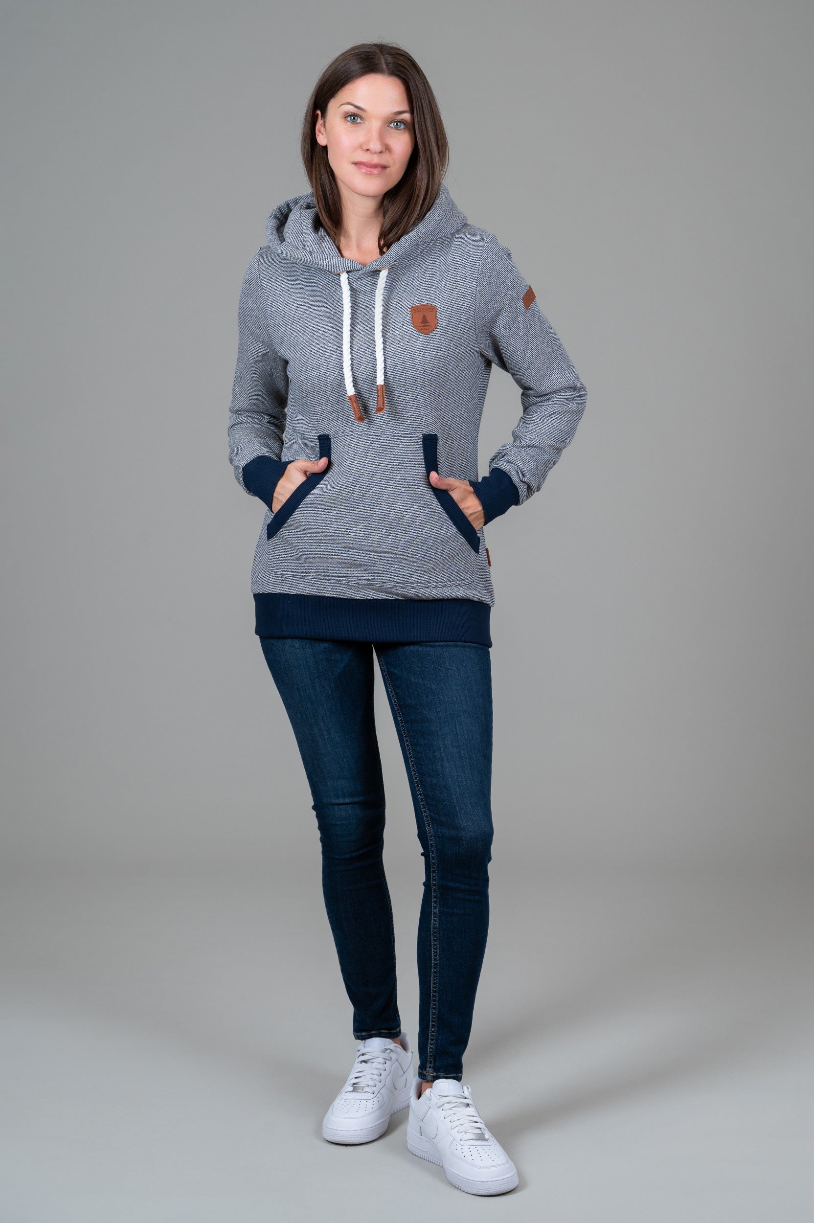 Corrie Navy Microstripe Hoodie - Soft Cotton Pullover Sweatshirt for Men & Women | Cozy Casual Wear for Fall & Winter | Perfect for Outdoor Activities & Lounge