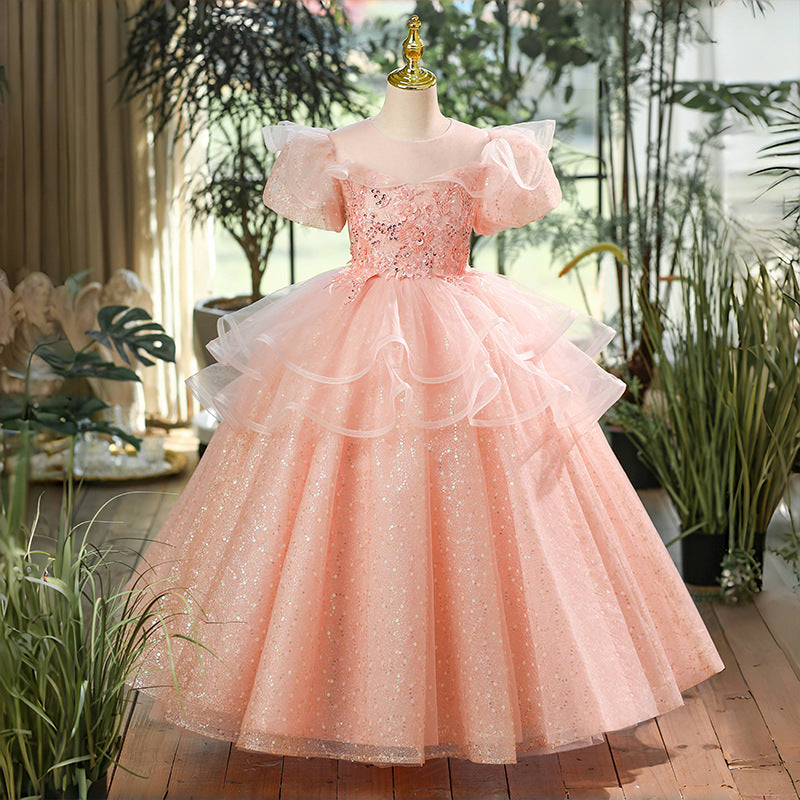 Elegant Baby Girls First Communion Dress - Toddler Princess Costume for Church Ceremony, Baptism, and Special Occasions