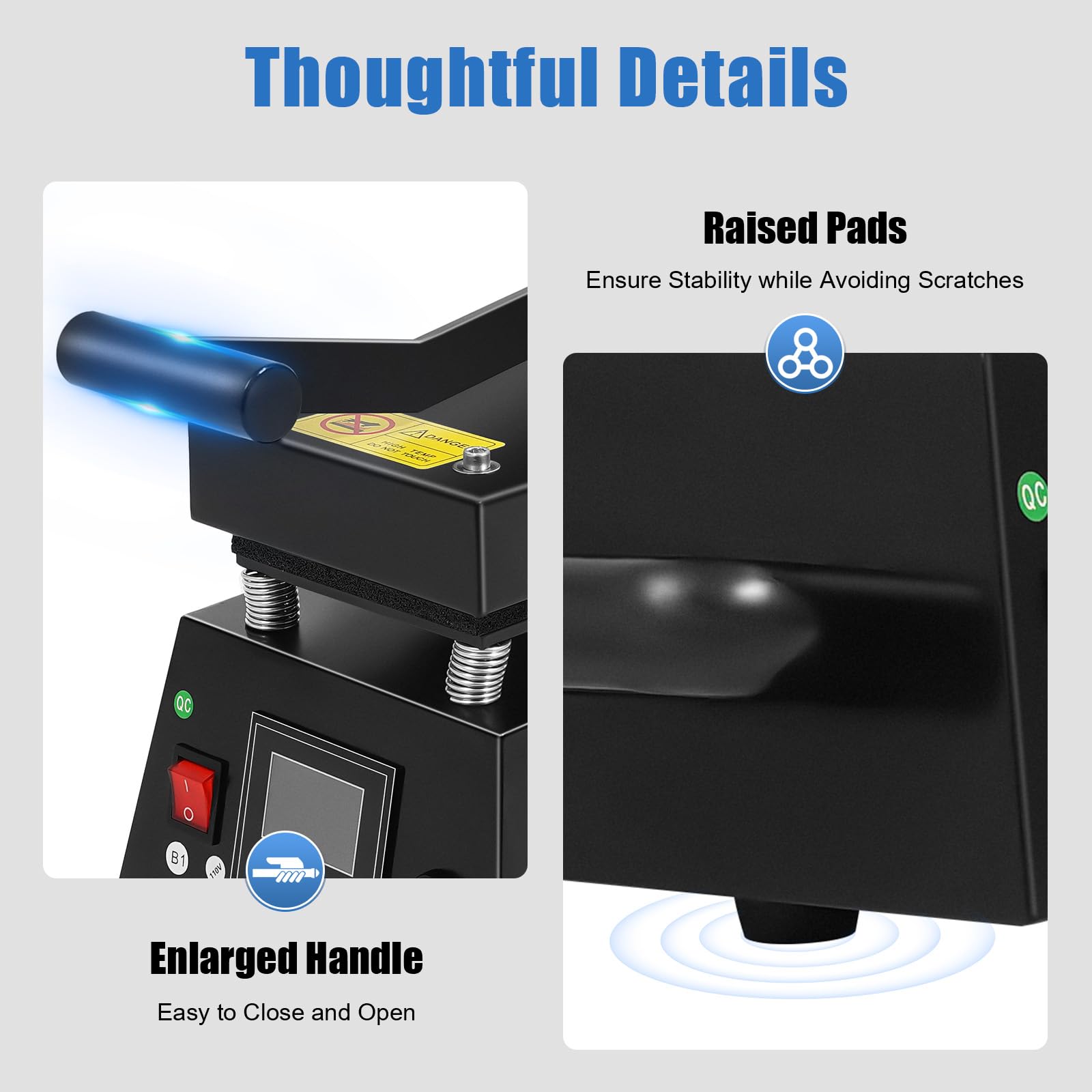 600W Digital Heat Press Machine 110V for Sublimation Transfer - DIY Custom Mugs, T-Shirts, Labels & Stickers - Perfect for Home Crafting, Small Business & Personalized Gifts