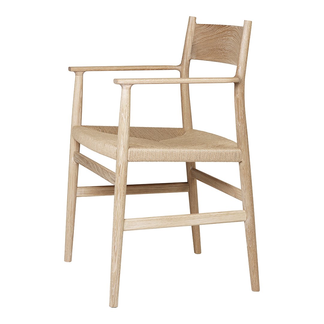 Arv Dining Armchair with Paper Cord Seat - Modern Woven Rattan Chair for Kitchen, Dining Room & Patio - Comfortable & Stylish Home Furniture