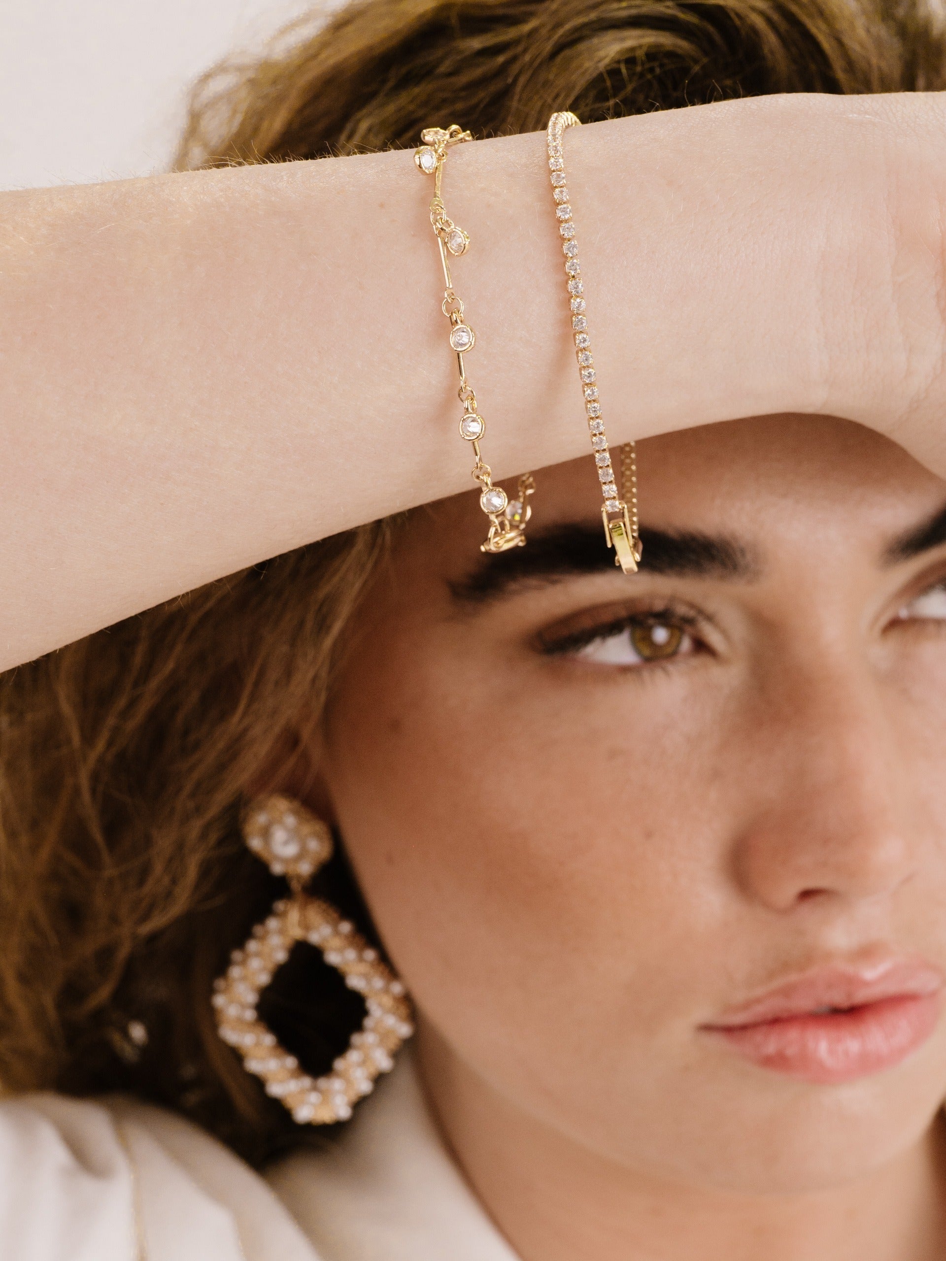 Elegant Crystal Droplet Chain Bracelet Set for Women - Sparkling Fashion Jewelry Gift for Party, Wedding & Everyday Wear
