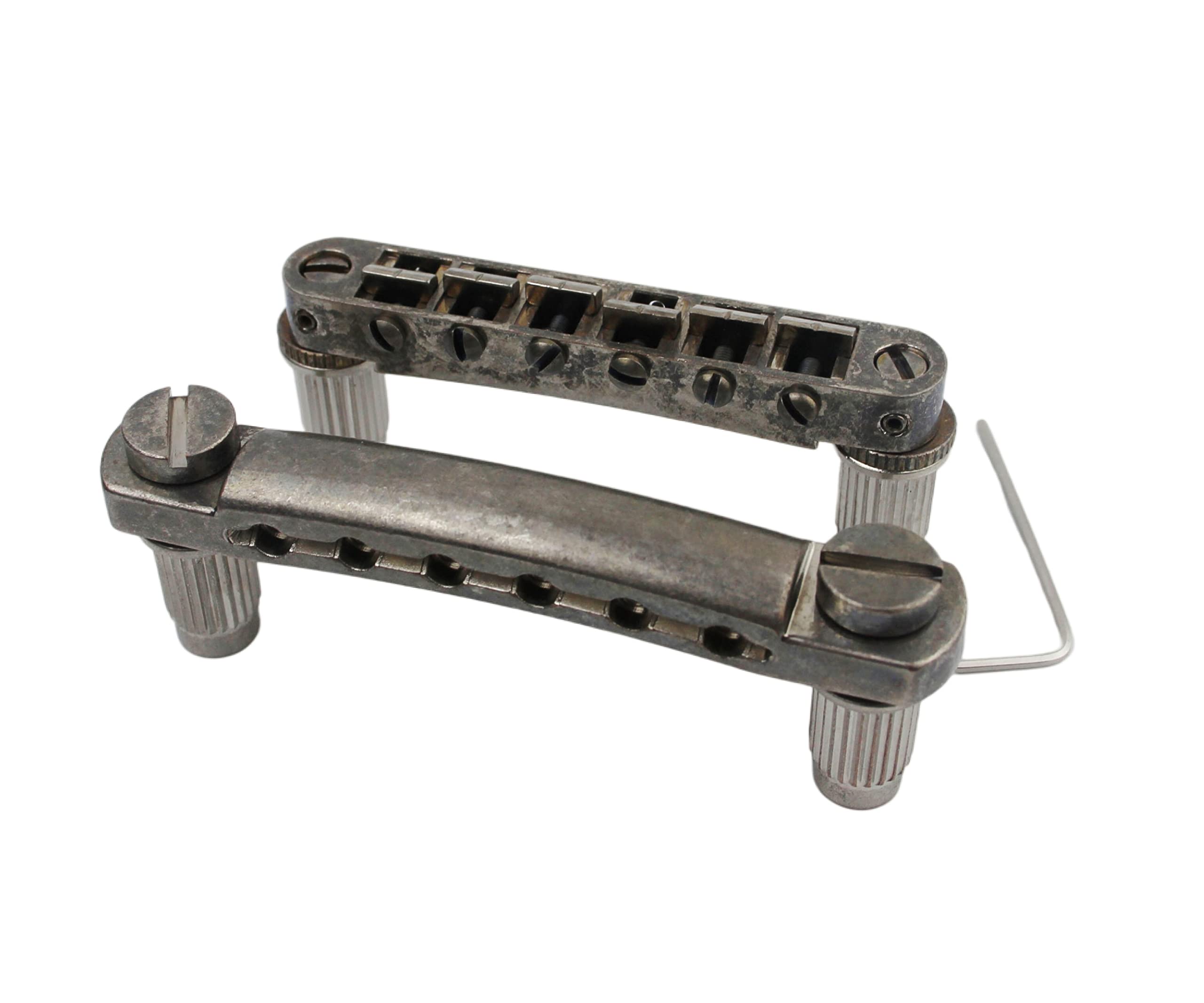 Guyker Tune-O-Matic Bridge & Stop Tailpiece Set with Anchors & Studs - Compatible with Gibson Les Paul, SG, Epiphone 6-String Electric Guitars - Perfect for Guitar Upgrades & Repairs - Ideal for Rock, Blues & Studio Performances
