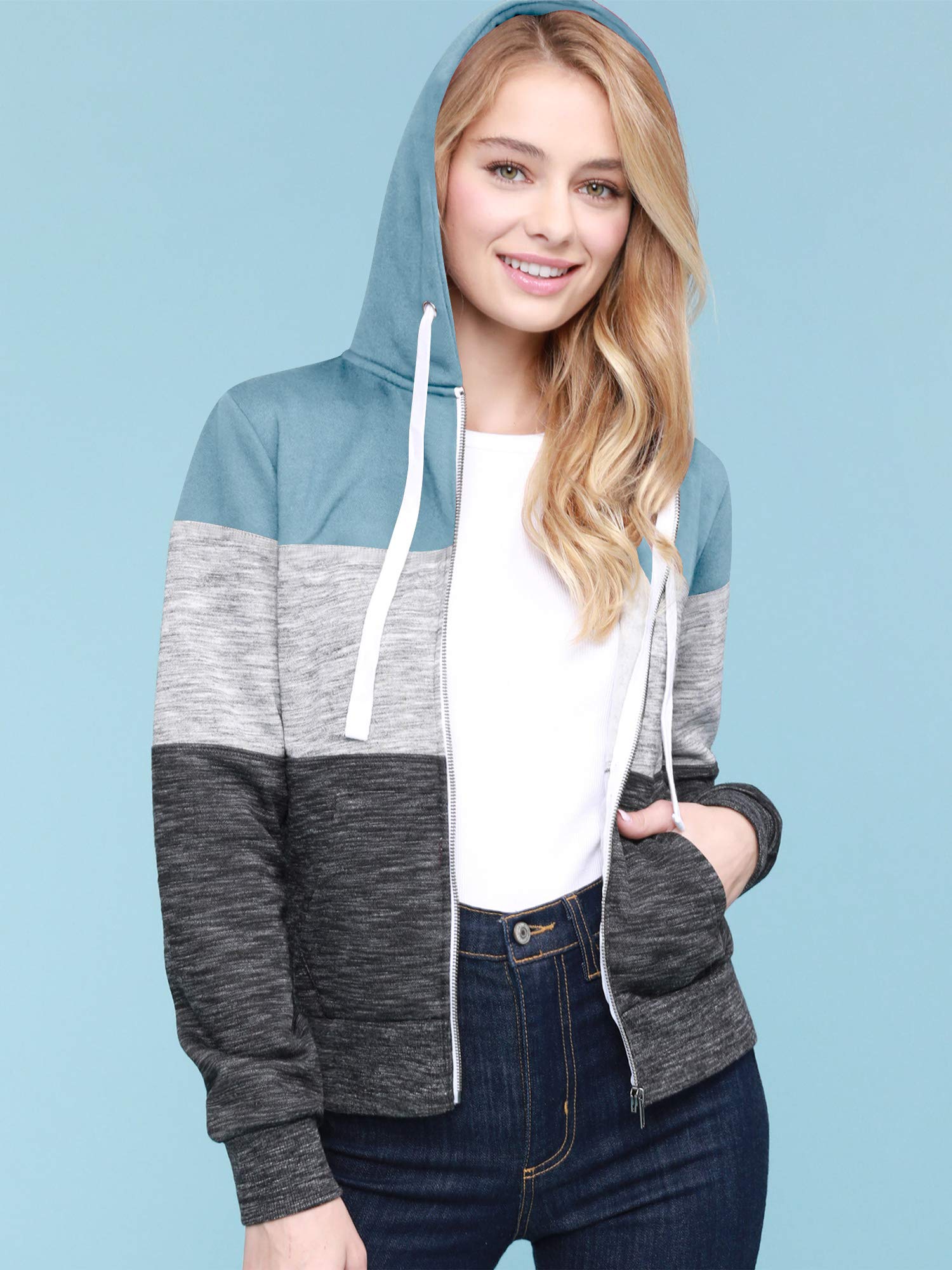CTC Women's Active Fleece Zip-Up Hoodie Sweater Jacket - Lightweight Warm Pullover for Running, Hiking & Outdoor Activities