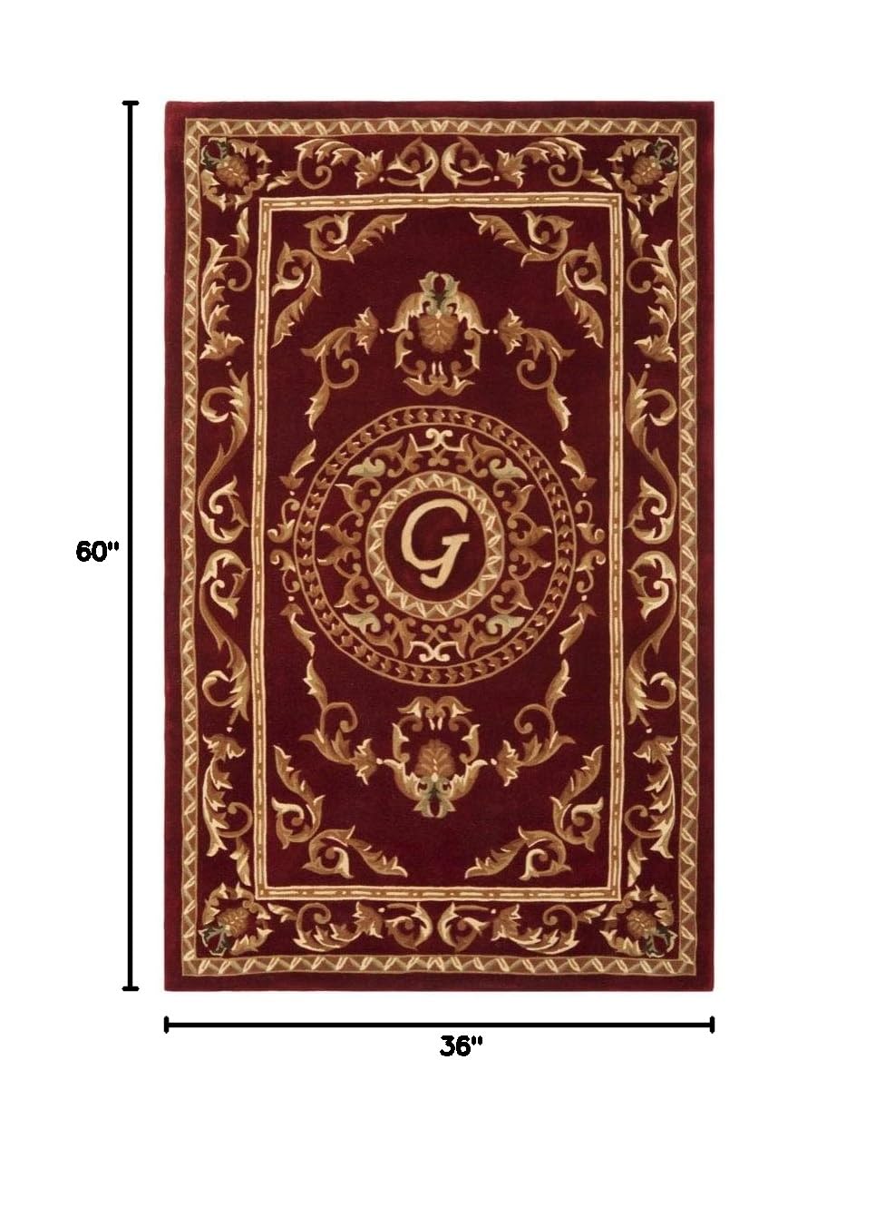 Safavieh Naples Burgundy 3' x 5' Area Rug - Soft Traditional Persian Design for Living Room, Bedroom & Dining Room Decor