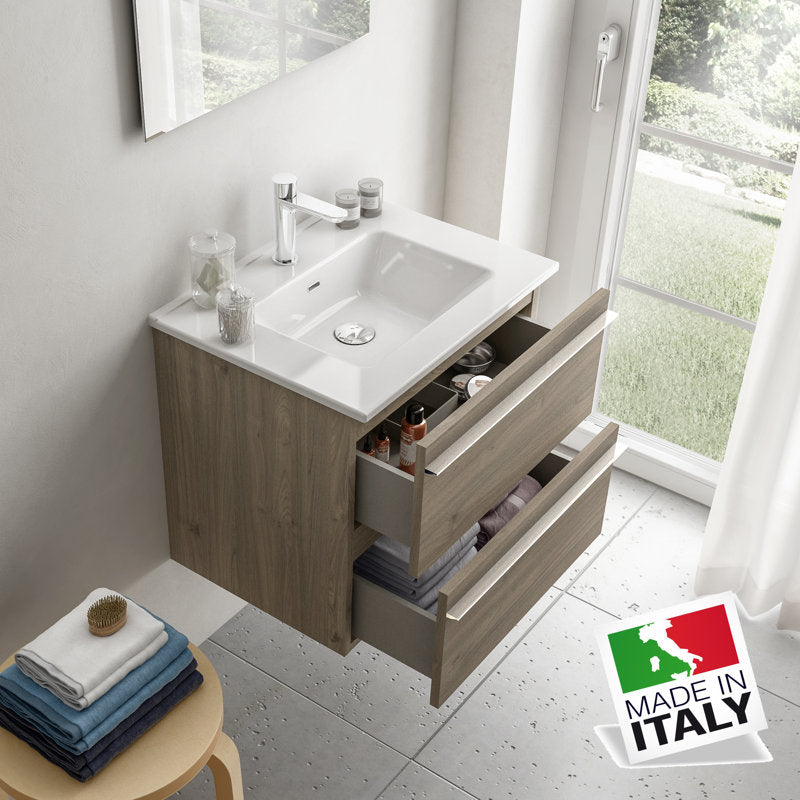 Berloni Modern Bathroom Vanity Cabinet with Sink - Elegant Storage Solution for Small Spaces, Perfect for Home Renovation & Bathroom Remodeling