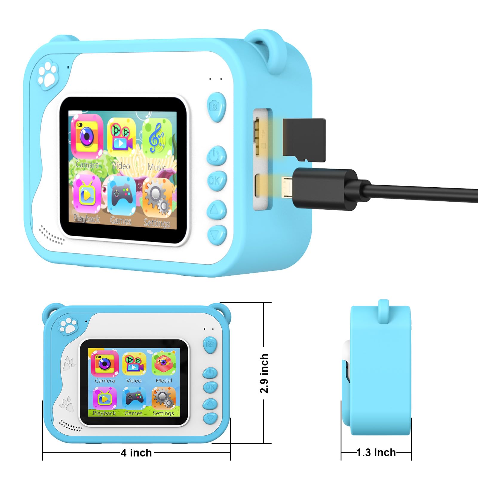 **Kids Digital Camera with Instant Print - 1080P HD Video Camera for Children Ages 3-12, Includes 32GB SD Card - Perfect Easter Birthday Gift for Boys & Girls - Fun for Travel, Parties & Creative Play**