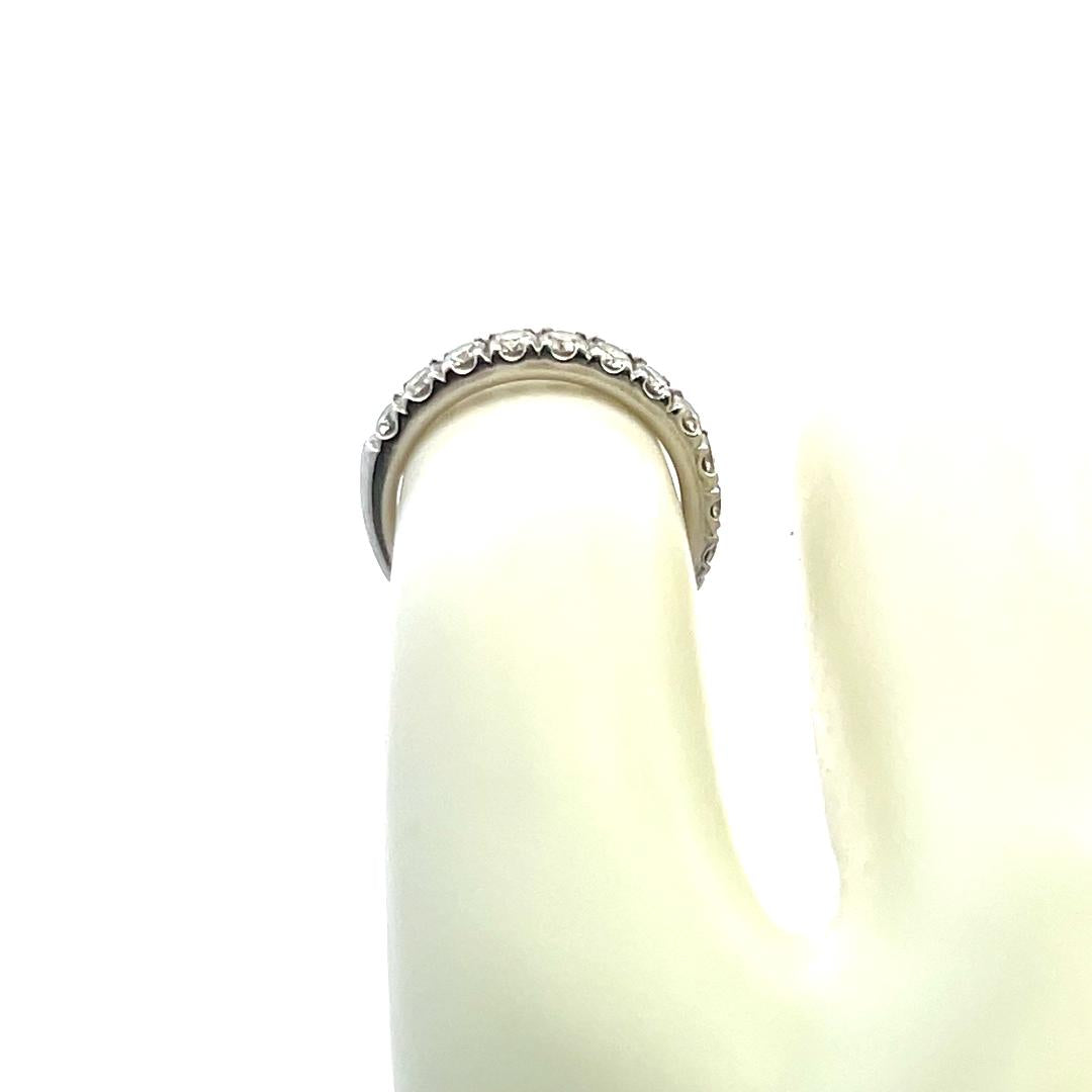 1.10 Carat Round Brilliant G SI Diamond 14K White Gold Half Eternity Wedding Band - Perfect for Engagement, Anniversary & Bridal Jewelry Gifts