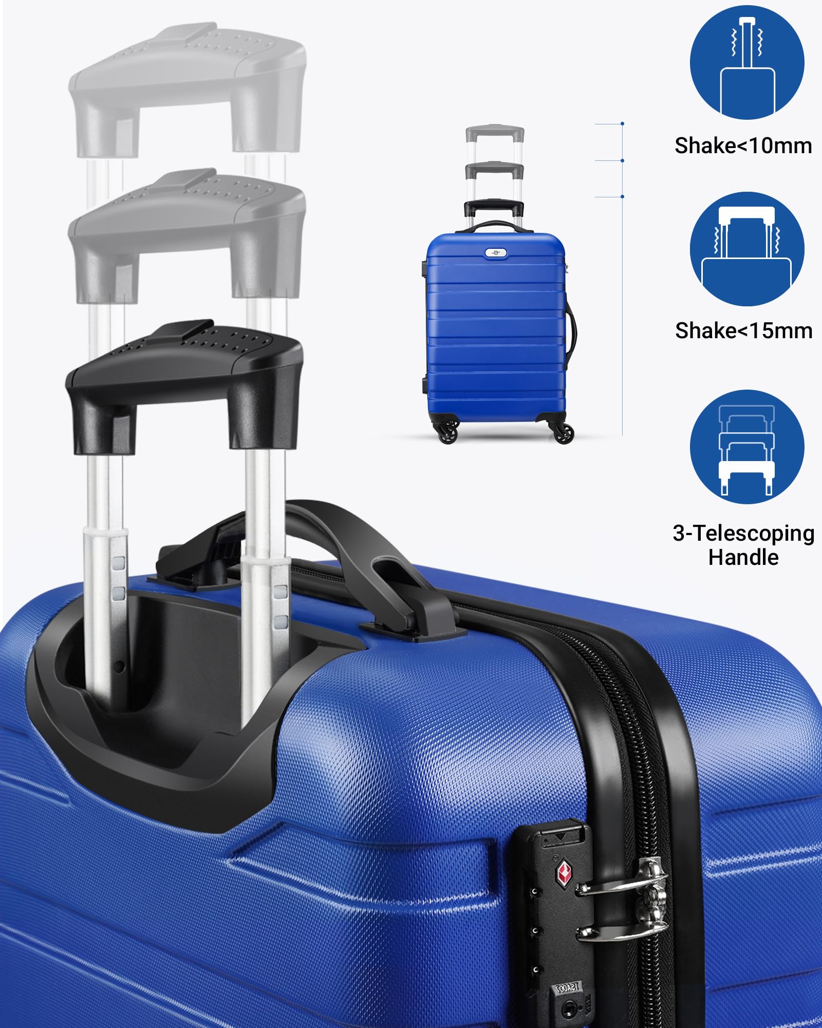 Suitour 2-Piece Hard Shell Luggage Set with Spinner Wheels & TSA Lock - 20