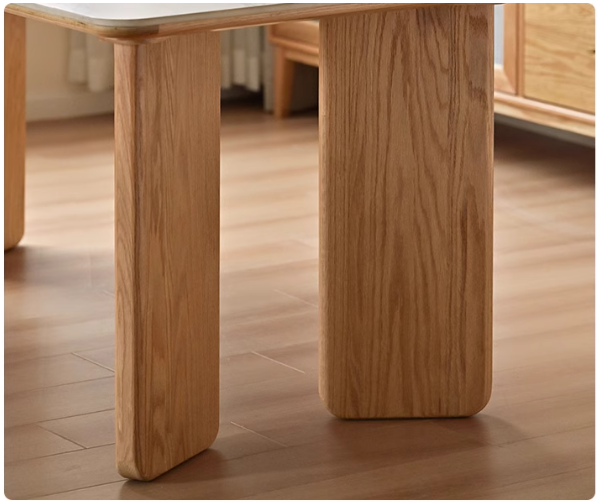 Solid Oak Wood Modern Dining Table - Rock Design for Kitchen, Dining Room & Home Decor | Durable & Stylish Furniture for Family Gatherings