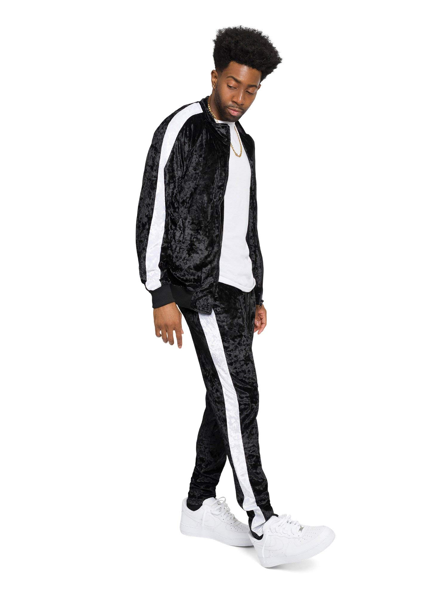 Premium G-Style USA Men's Velour Tracksuit Set - Soft Velvet Jogger & Hoodie Outfit for Gym, Lounge & Streetwear | Comfortable Casual Wear for Workout, Travel & Home Relaxation
