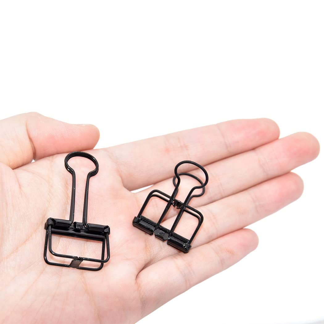 Premium Black 0.98 Inch Binder Clips - 15 Pack Heavy Duty Wire Clips for Office, School, Home Organization & Document Binding