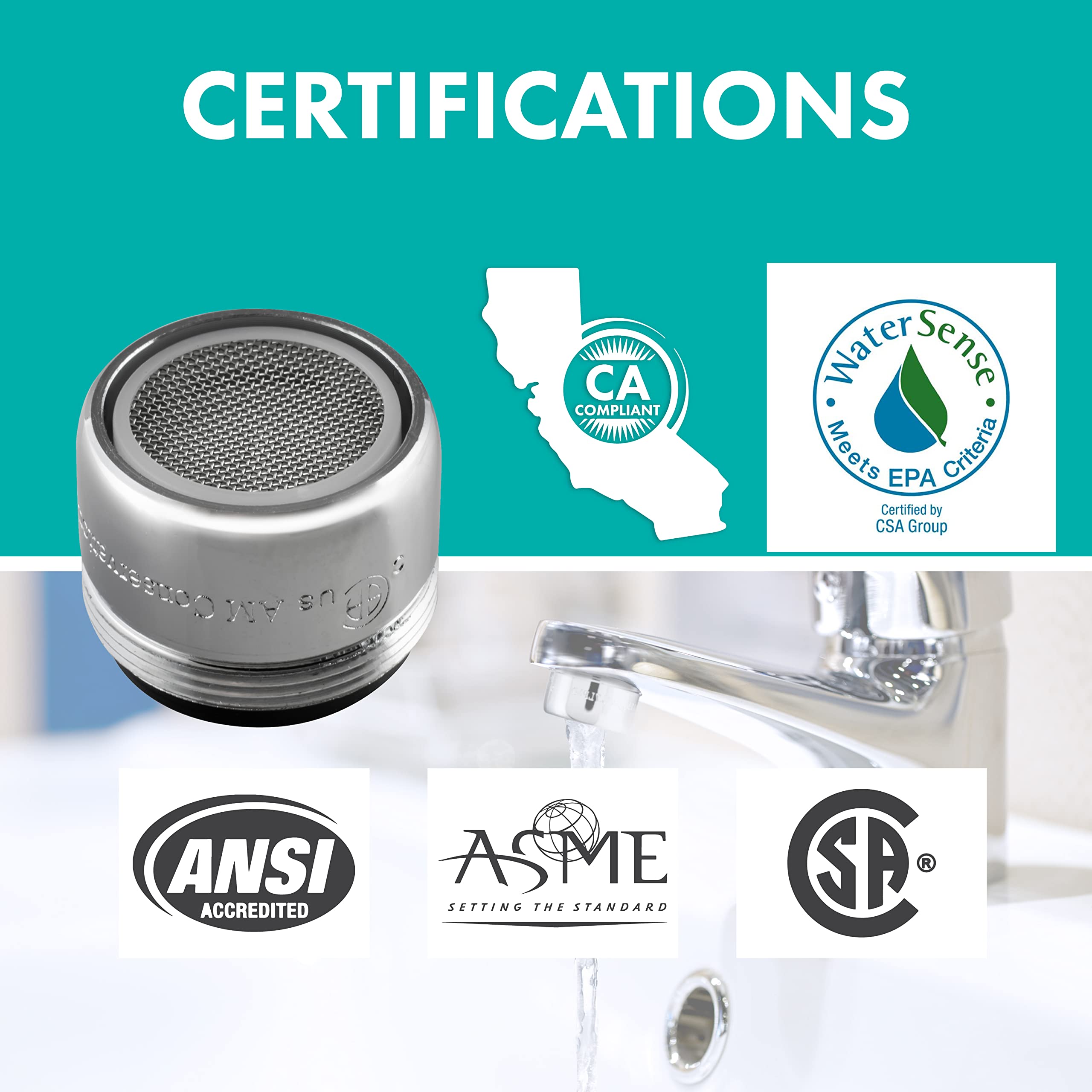 Niagara Conservation 1.5 GPM Chrome Faucet Aerator - 2 Pack, Pressure-Compensating Bubble-Spray Design for Bathroom & Kitchen Sinks | Water Saving, CA Compliant | Perfect for Eco-Friendly Homes & Water Conservation