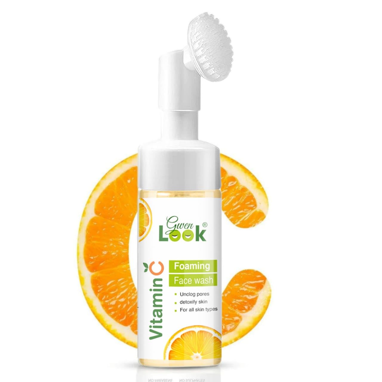 Glowhouse Vitamin C Foaming Face Wash with Built-in Brush - Deep Cleansing for Glowing Skin | Brightening Facial Cleanser for Women & Men | 150ml | Perfect for Daily Skincare Routine & Acne Treatment