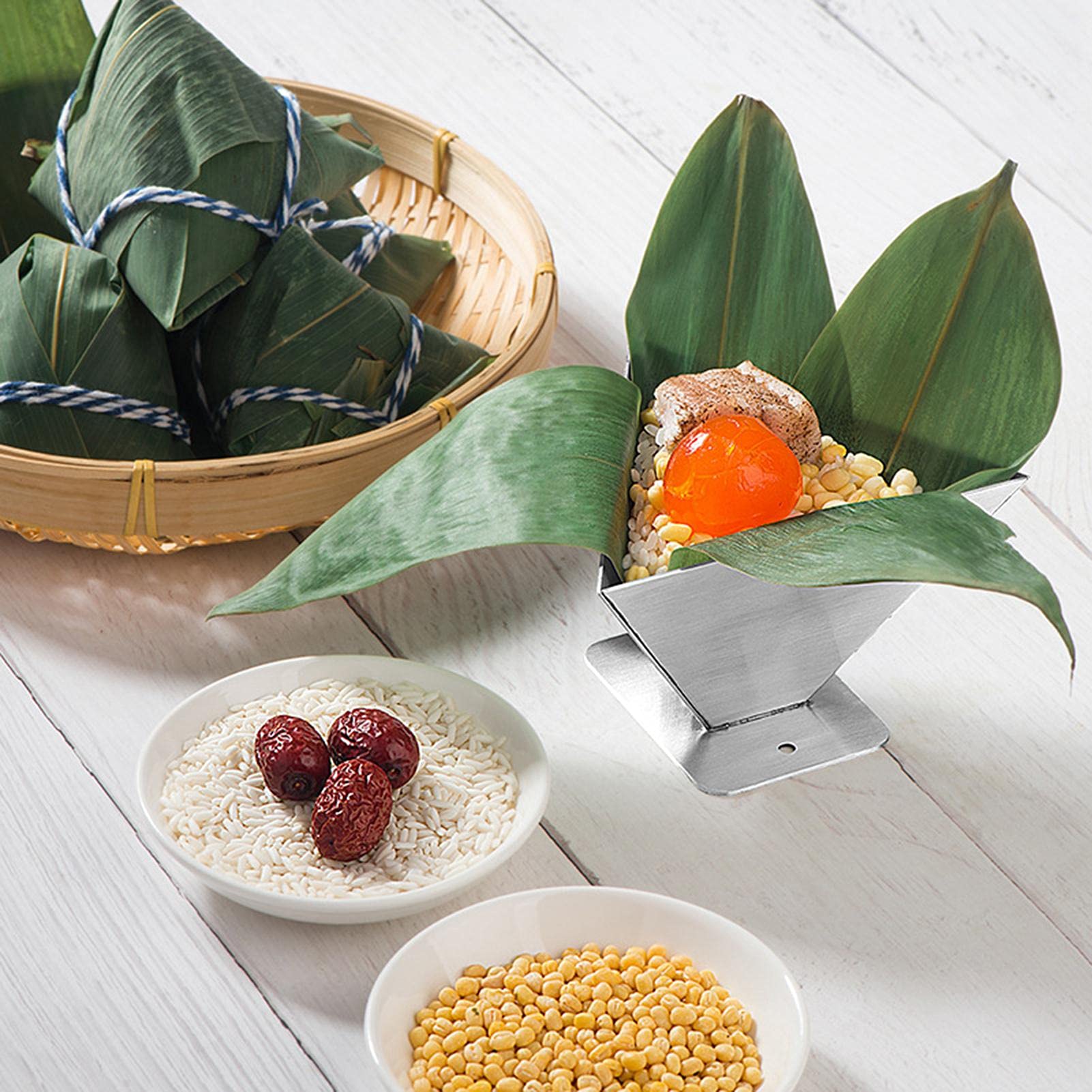 Premium Stainless Steel Zongzi Molds for DIY - Triangle, Square & Rectangle Rice Dumpling Makers | Perfect for Dragon Boat Festival, Asian Cooking & Kitchen Accessories | Durable & Easy-to-Use for Homemade Sticky Rice Treats