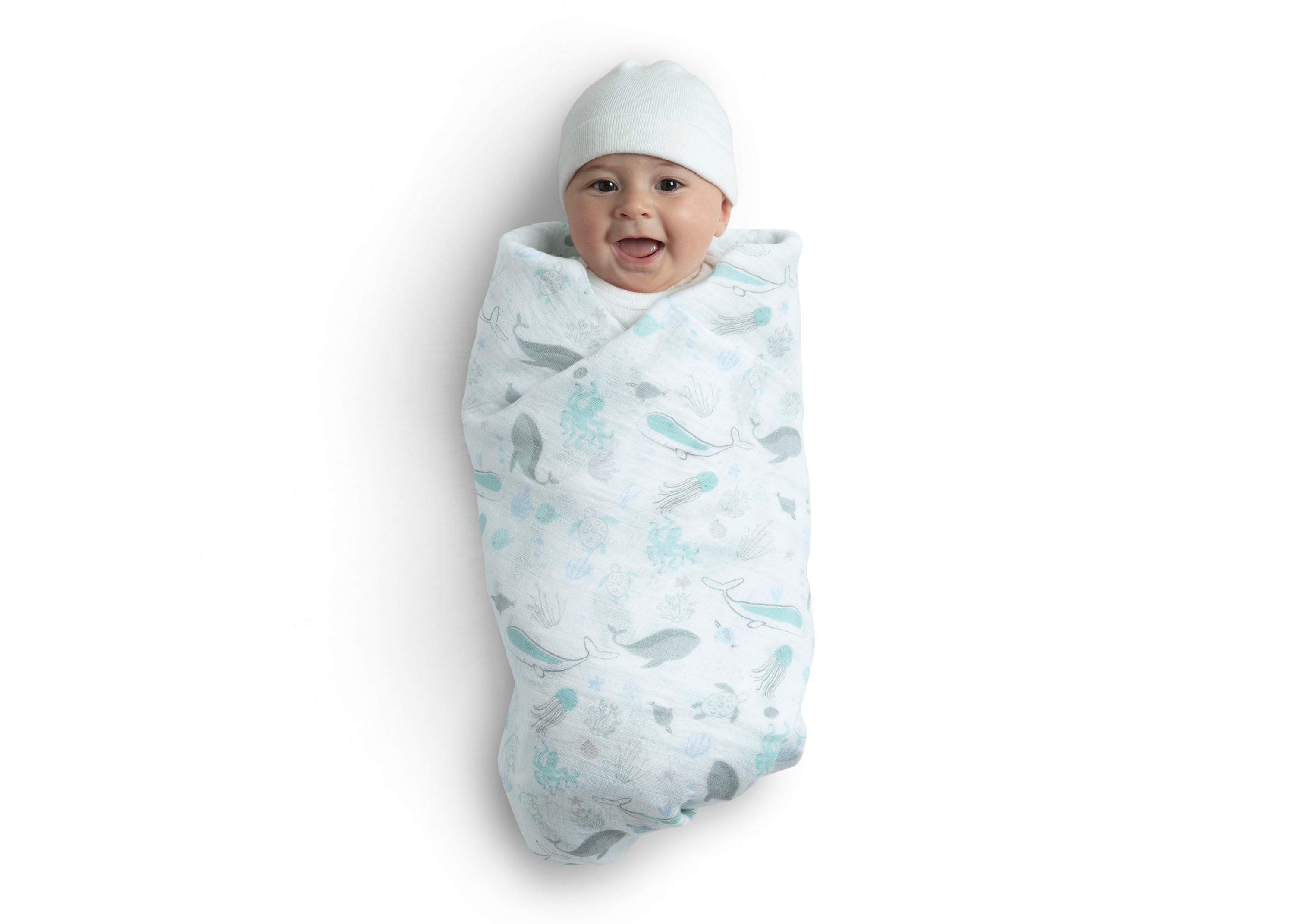 100% Cotton Muslin Baby Receiving Blankets - Soft & Breathable Swaddle Blankets for Newborns - 2 Pack Set - Perfect for Swaddling, Nursing & Stroller Use