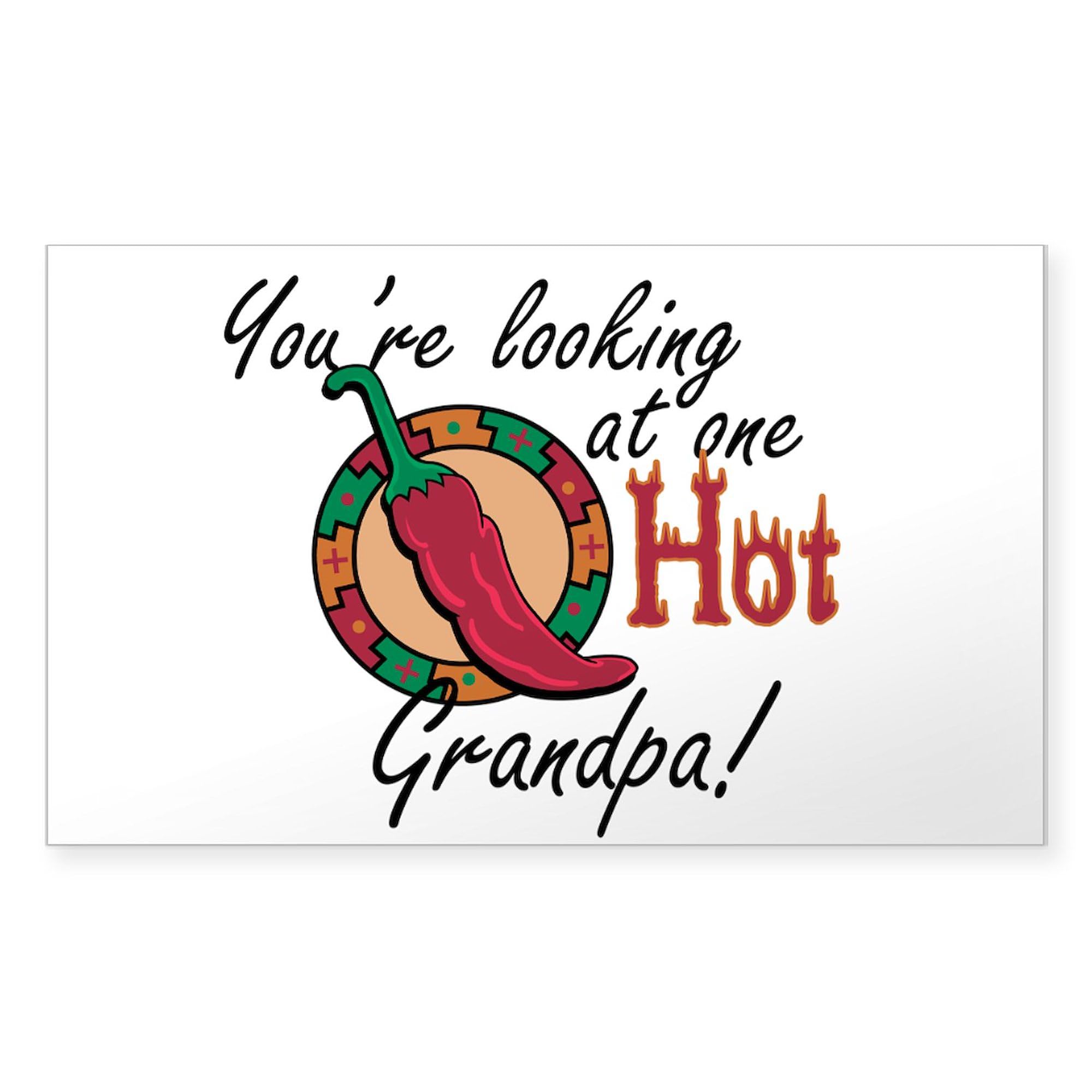 Funny 'You're Looking At One Hot Grandpa!' Car Bumper Sticker - Rectangle Decal for Cars, Trucks, Laptops & Gifts - Perfect for Grandparents Day, Birthdays & Family Events