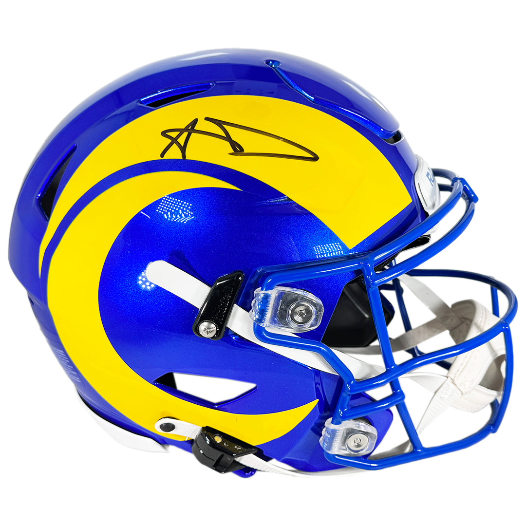 Aaron Donald Signed Los Angeles Rams Authentic SpeedFlex Full Size Football Helmet - Beckett Certified - Perfect for Collectors, Fans, and Sports Memorabilia Displays