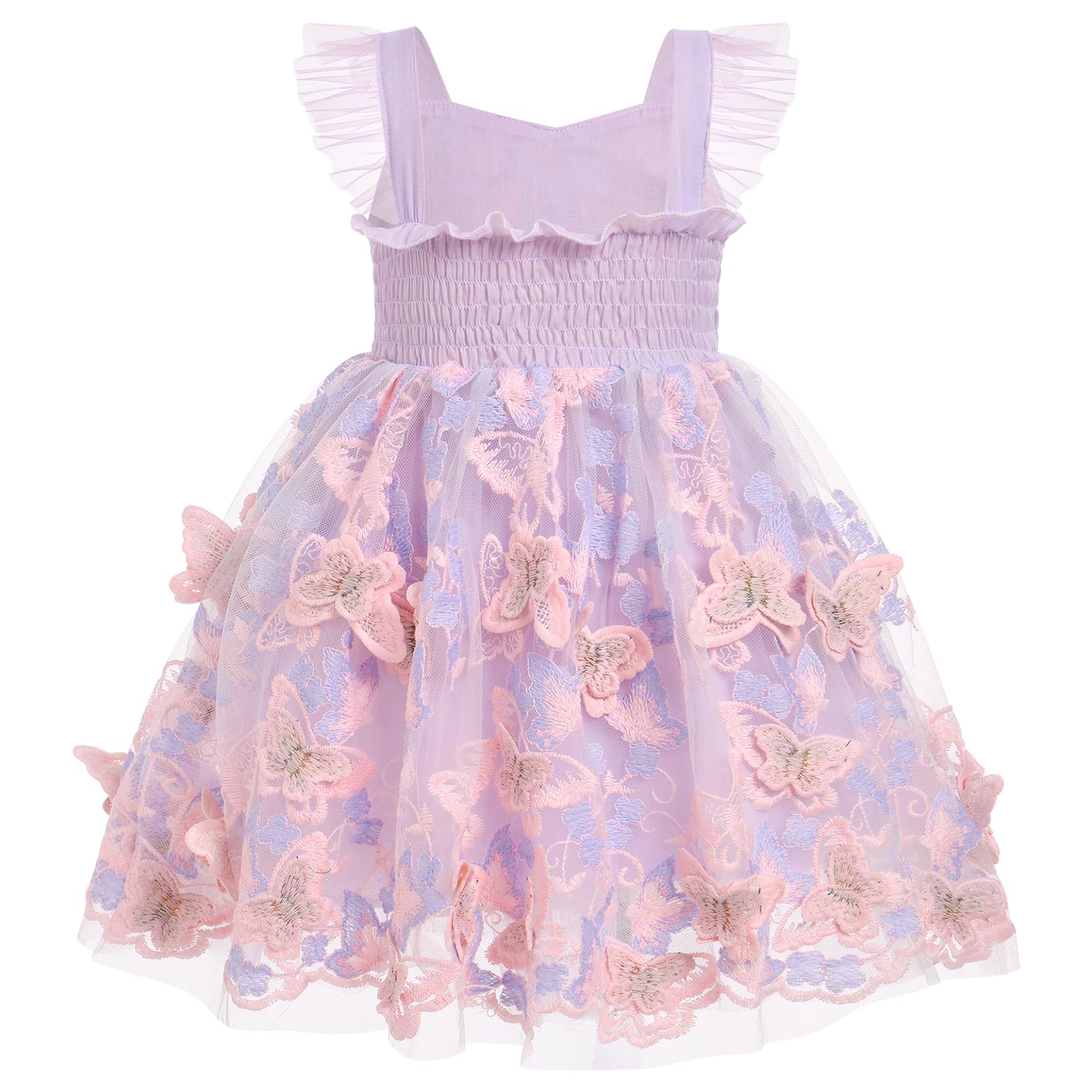 ODASDO Toddler Girls Butterfly Princess Dress - Sleeveless Mesh Tulle Tutu with Embroidery | Perfect for Birthday Parties, Pageants & Special Occasions