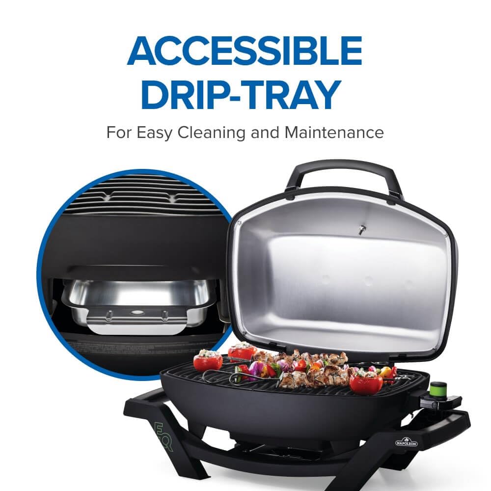 Napoleon TravelQ PRO285E Portable Electric Grill - Compact & Lightweight for Tailgating, Camping, RV Trips & Small Outdoor Cooking | Perfect for BBQs, Picnics & Backyard Gatherings