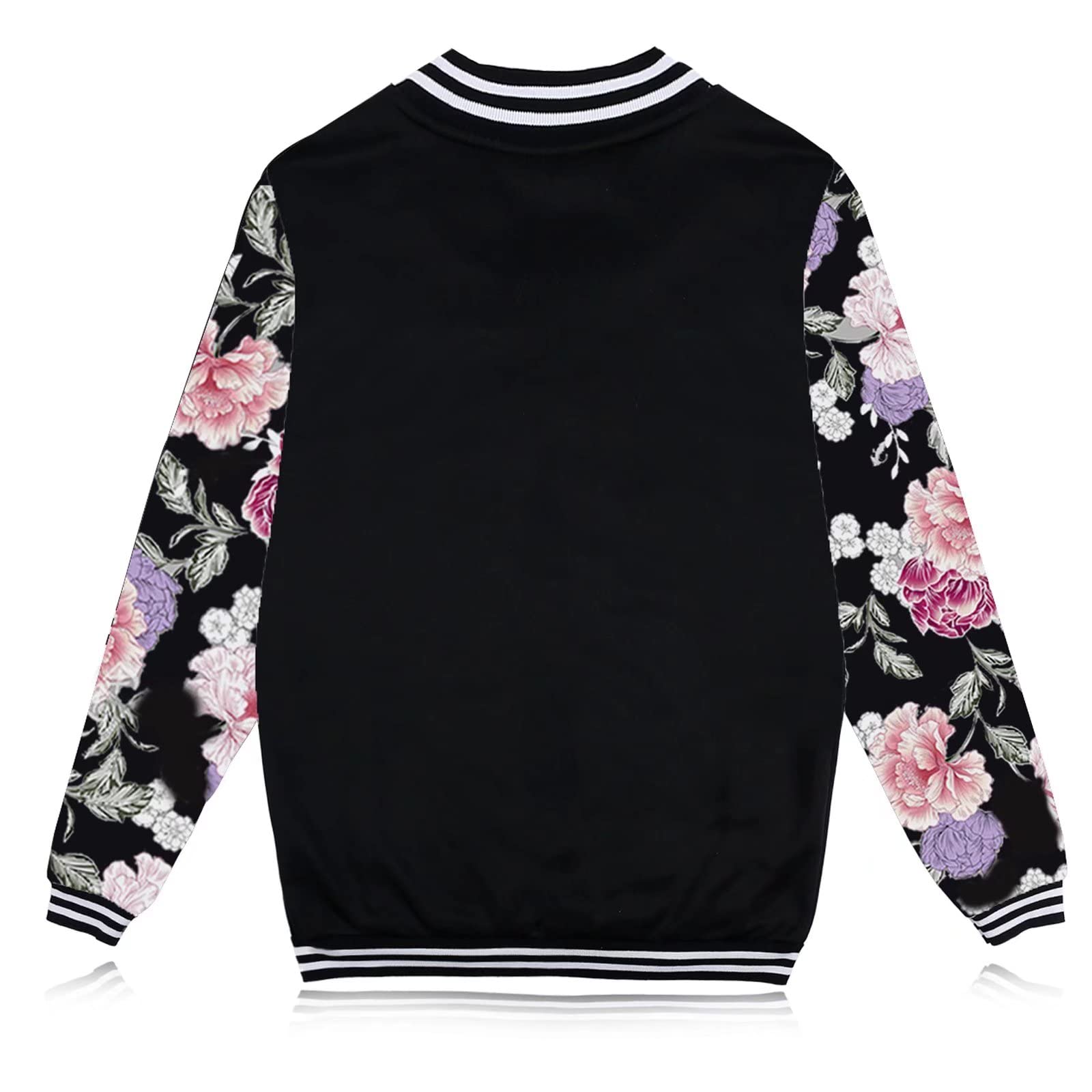 BabyHealthy Women's Floral Print Varsity Jacket - Stylish Baseball Bomber & Casual Letterman Jacket for Spring Fashion | Perfect for College, Streetwear & Outdoor Activities