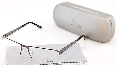 Jaguar Eyeglasses Frame 33556 - Premium Brown & Gray Metal Glasses Made in Germany (57-17-135) | Stylish & Durable Eyewear for Work & Everyday Use