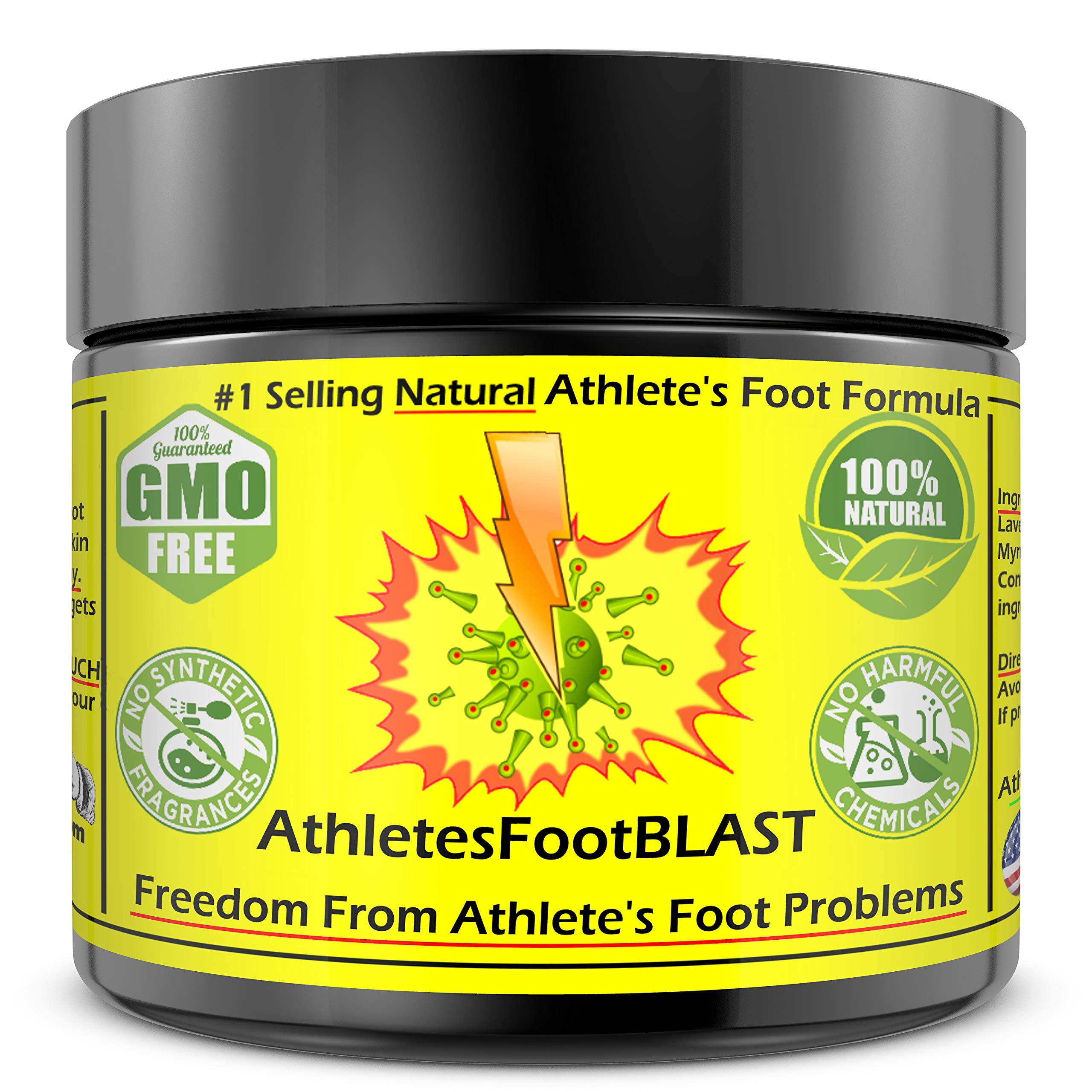 Fast-Acting Plant-Based Athlete's Foot Cream - Extra Strength Natural Formula for Itch & Fungus Relief - Better Than Spray & Powder - Soothing Balm Ointment for Athletes & Active Lifestyles