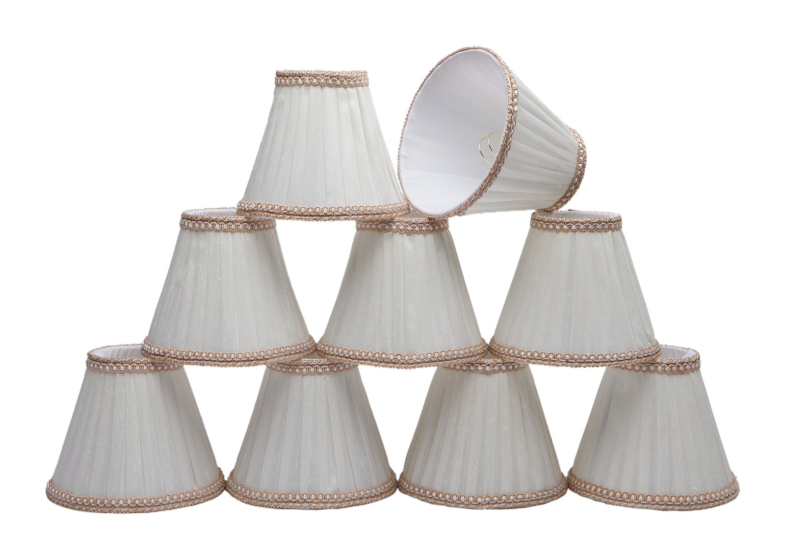 Aspen Creative 33003-9 Small Pleated Empire Chandelier Lamp Shades (9-Pack) - 6
