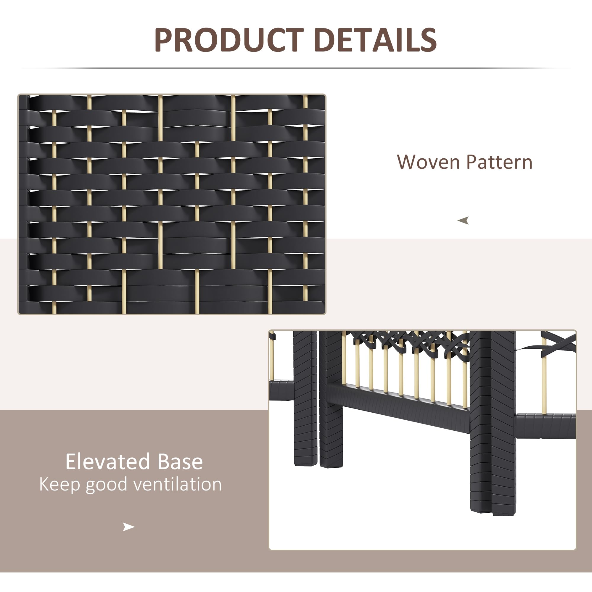 HOMCOM 6 Panel Folding Room Divider Privacy Screen - 5.6' Freestanding Partition Wall Separator with Wave Fiber Design in Black - Perfect for Home Office, Bedroom Privacy, Studio Space Division & Event Decoration