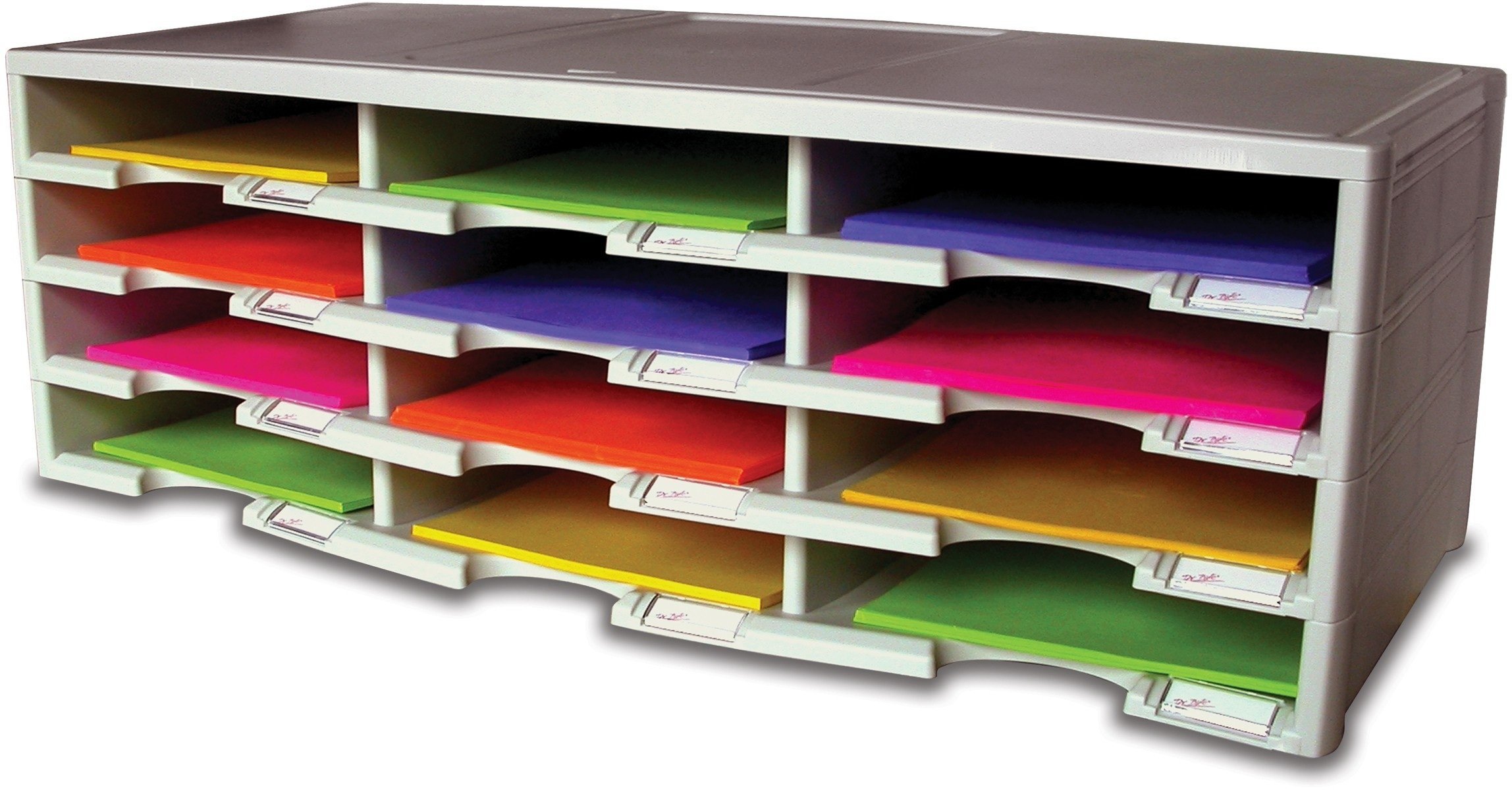 Storex 24 Compartment Plastic Organizer Box - Perfect for Office Supplies, Craft Beads, Jewelry & Small Parts Storage | Durable Stackable Desktop Organizer for Home & Office Organization