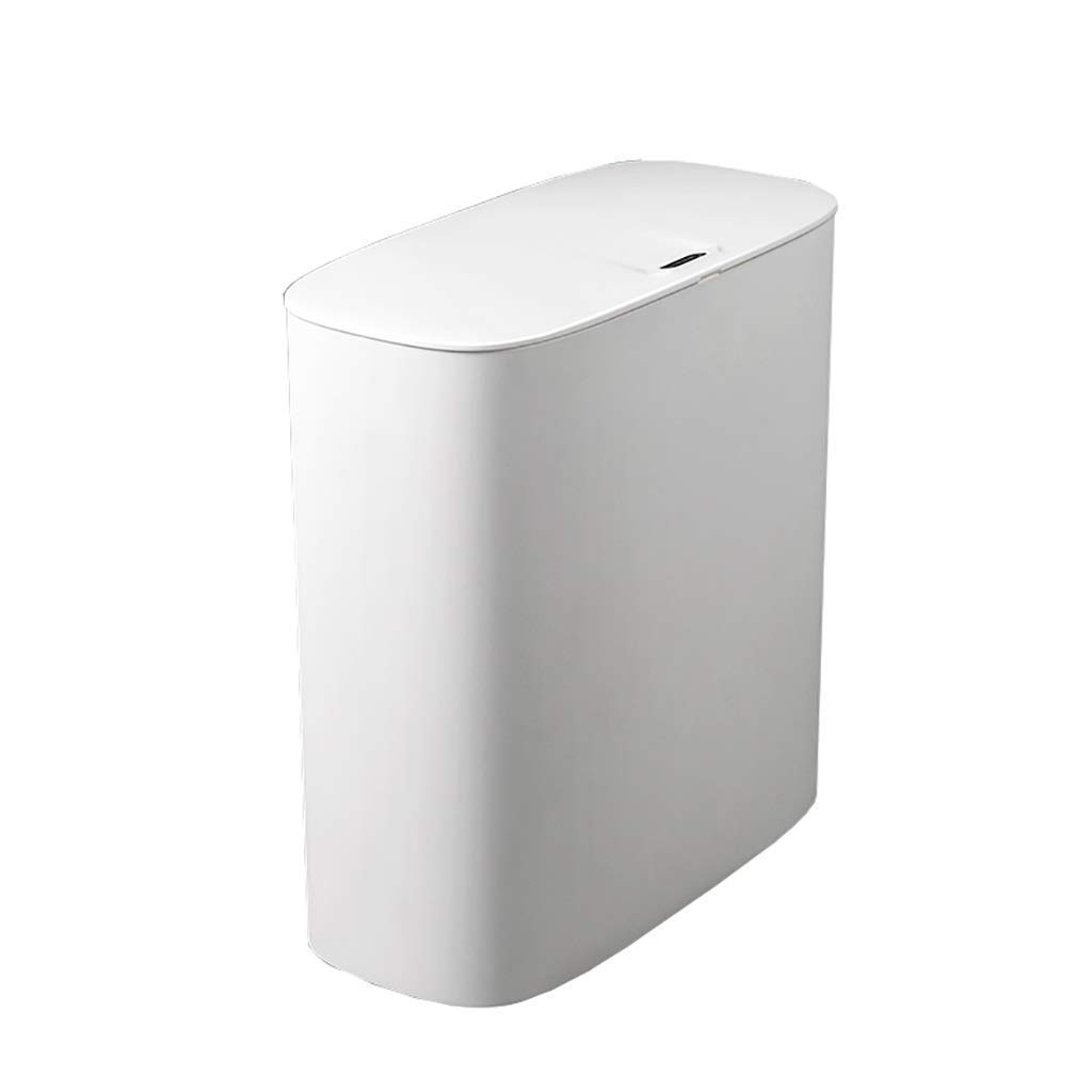 Automatic Touchless Infrared Motion Sensor Trash Can - White Desktop Garbage Bin with Hands-Free Technology for Kitchen, Office & Home Use - Ideal for Recycling, Waste Disposal & Hygienic Living Spaces