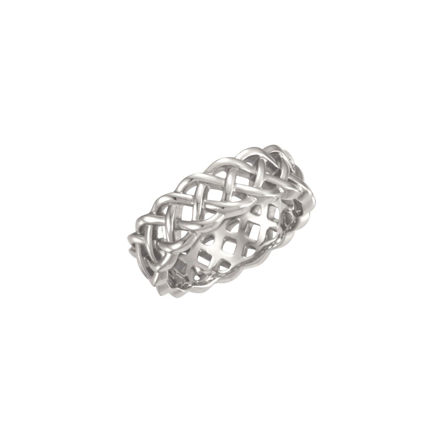 Sterling Silver 8mm Celtic Wedding Band Ring for Women - Elegant Celtic Knot Design, Durable 925 Silver Jewelry - Perfect for Engagements, Anniversaries, and Special Occasions