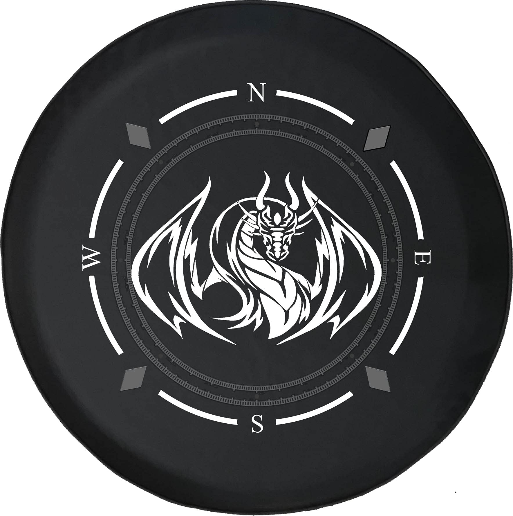 Premium Spare Tire Cover with Compass & Dragon Design - Universal Fit for SUV, Trailer, RV & Most Vehicles - Waterproof & UV Resistant for Outdoor Adventures & Road Trips