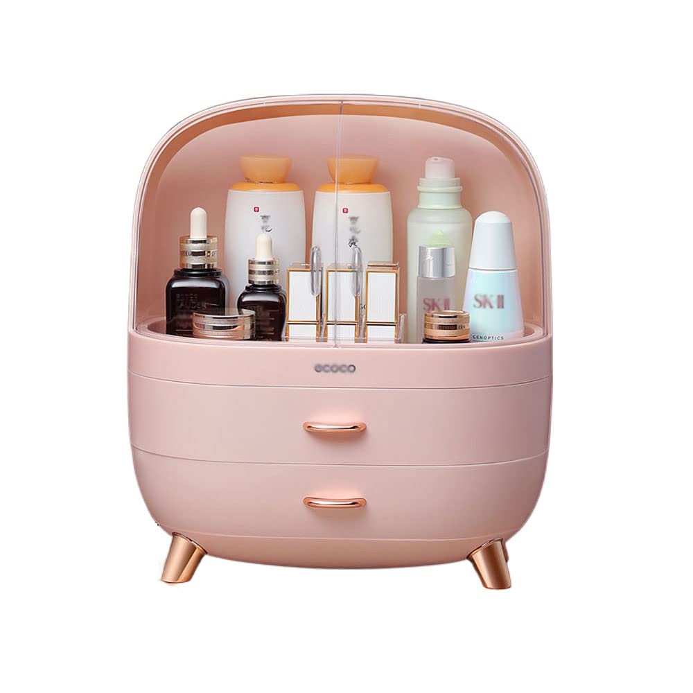 WLBHWL Waterproof & Dustproof Makeup Organizer Box with Lid - Large Cosmetic Storage Case for Skincare, Makeup Display & Organization - Perfect for Bathroom, Dresser, Vanity Countertop & Bedroom Decor