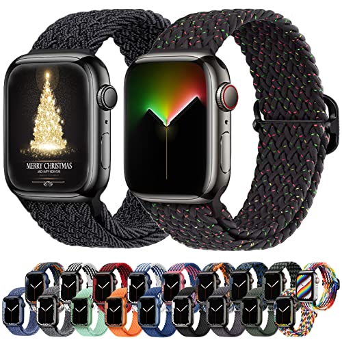 Atenzol Braided Solo Loop Compatible with Apple Watch Bands 38mm 40mm 41mm 42mm 44mm 45mm 49mm - Adjustable Stretchable Sport Wristband for iWatch Ultra 8 7 6 SE 5 4 3 2 1 - Perfect for Running, Gym & Everyday Wear (Unisex Design for Men & Women)