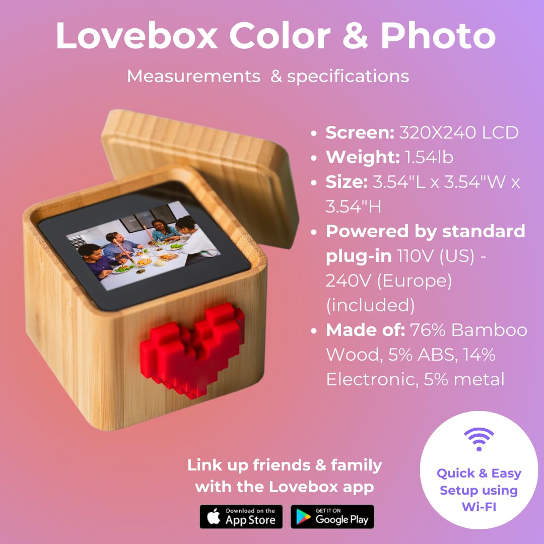 Lovebox Color & Photo - Ultimate Romantic Couple Gift for Girlfriend, Boyfriend, Wife or Husband | Long Distance Relationship Gift | Improve Communication & Strengthen Bonds | Perfect for Anniversaries, Valentine's Day & Special Occasions