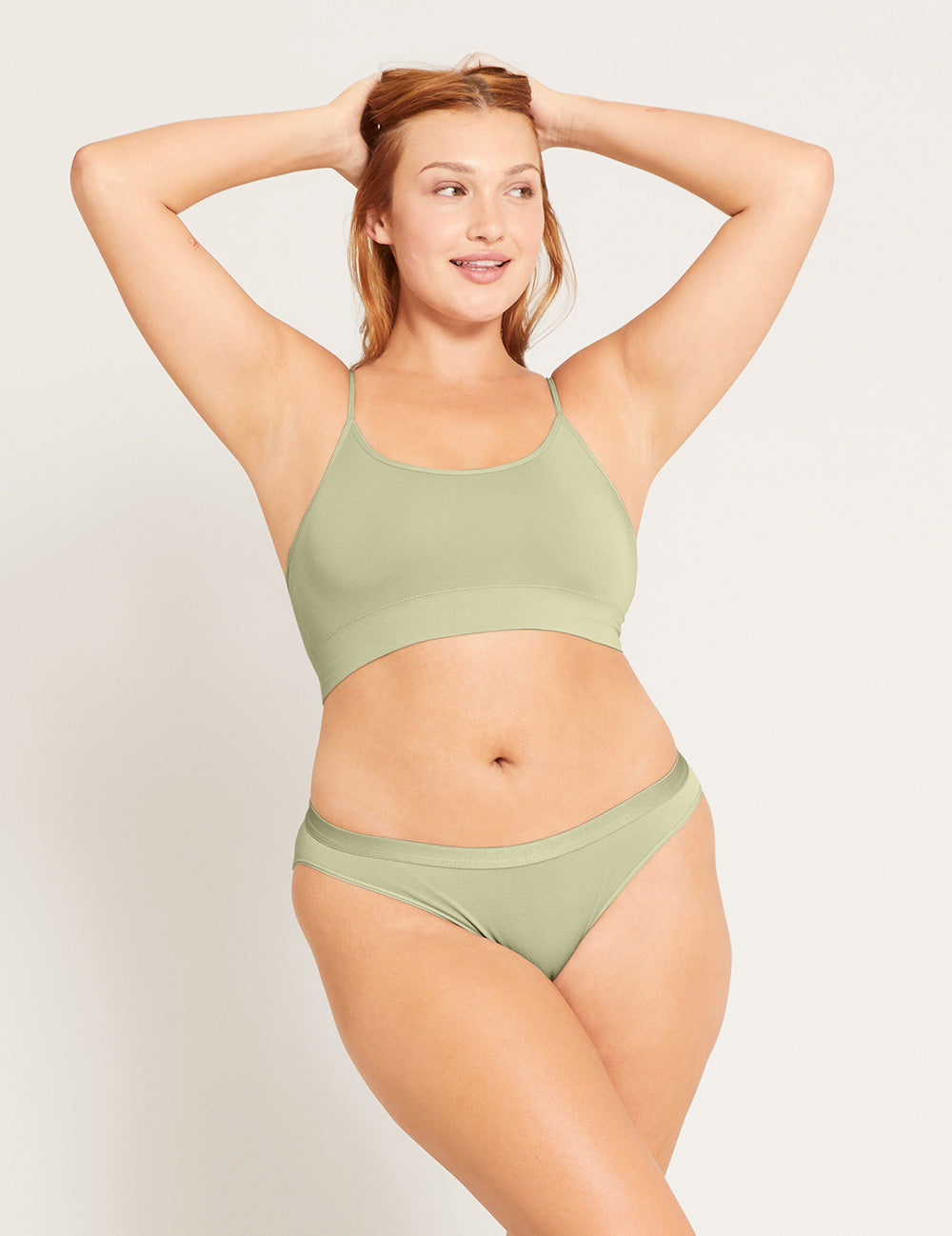 LYOLYTE Women's High Waisted Bikini Set - Sage Green Retro Swimwear for Beach & Pool | Perfect for Summer Vacations, Tropical Getaways & Instagram Photos