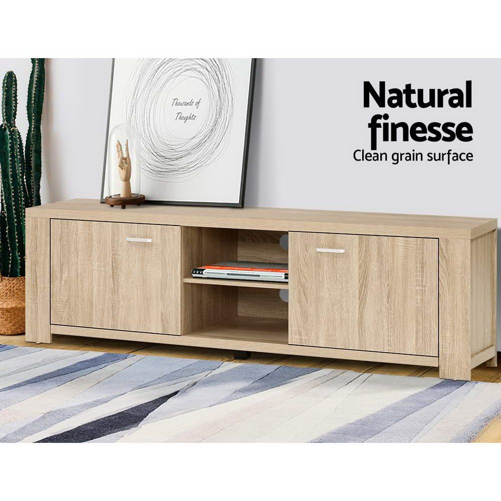 Artiss 160cm Oak TV Stand Entertainment Center - Modern TV Cabinet with Storage for Living Room, Bedroom & Home Theater