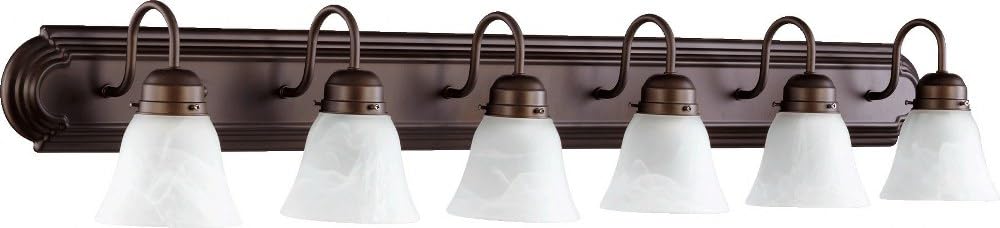 5094-6-186 Traditional Transitional Six Light Vanity Light Fixture in Oiled Bronze Finish - Perfect for Bathroom, Bedroom, and Dressing Room Lighting
