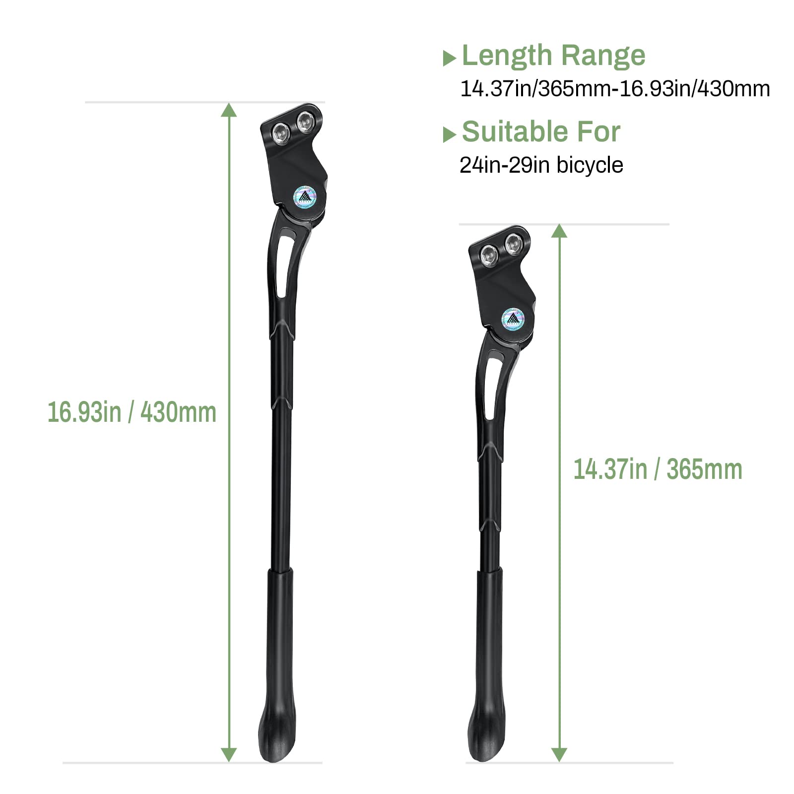 EFEALL Adjustable Bike Kickstand for Mountain Bike, BMX, MTB - 18mm Hole Spacing, Fits 24in 26in 27.5