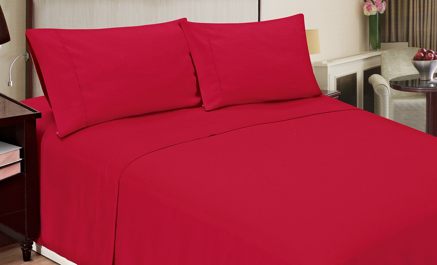 Home Dynamix Jill Morgan Fashion Solid Pillowcases (2 Pack) - King Size, Red - Soft & Durable Bedding for Luxury Bedrooms & Guest Rooms