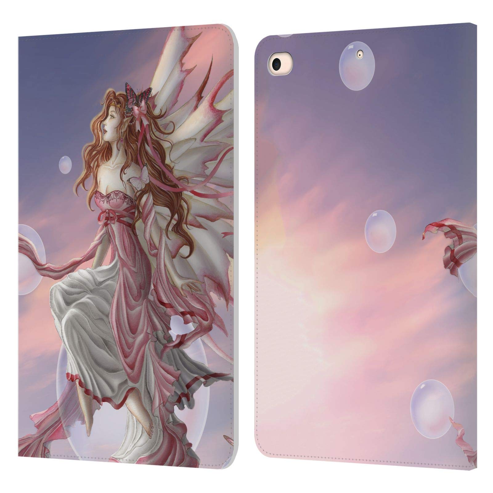 Officially Licensed Nene Thomas Daybreak Pink Fairy Bubbles Leather Book Wallet Case Cover for Apple iPad Mini (2019) - Perfect for Reading, Travel & Work Protection