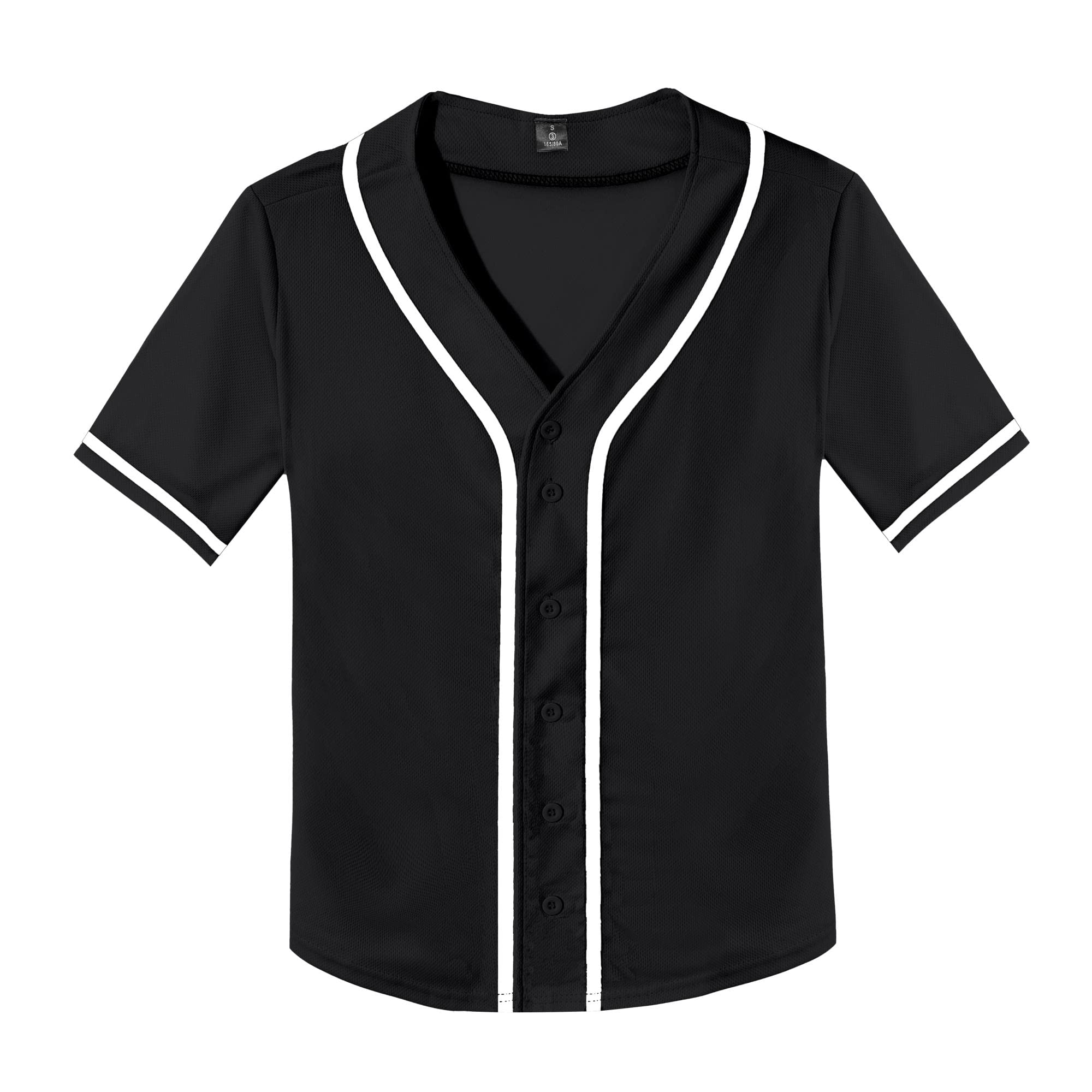 Women's Baseball Jerseys - Blank Button Down V-Neck Softball Team Uniform with Wide Stripes | Fashionable Short Sleeve Top for Casual Wear, Sports Games & Team Events