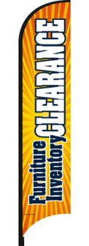 Feather Flag Banner - Lightweight & Durable Advertising Flag for Furniture Store Clearance Sales | Perfect for Outdoor Events, Grand Openings & Promotions