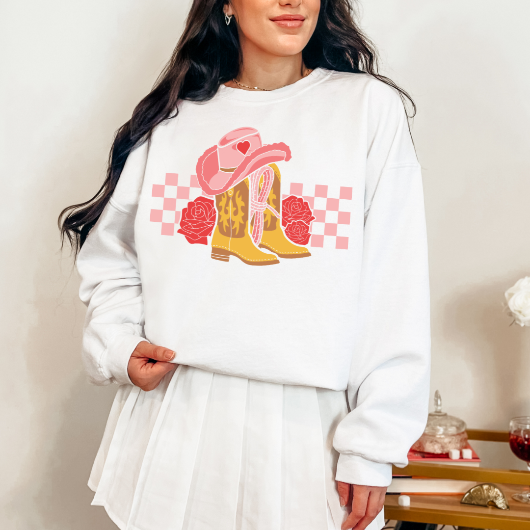 Rodeo Sweetheart Graphic Sweatshirt - Western Style Pullover Hoodie for Women | Perfect for Country Concerts, Rodeo Events & Casual Outfits