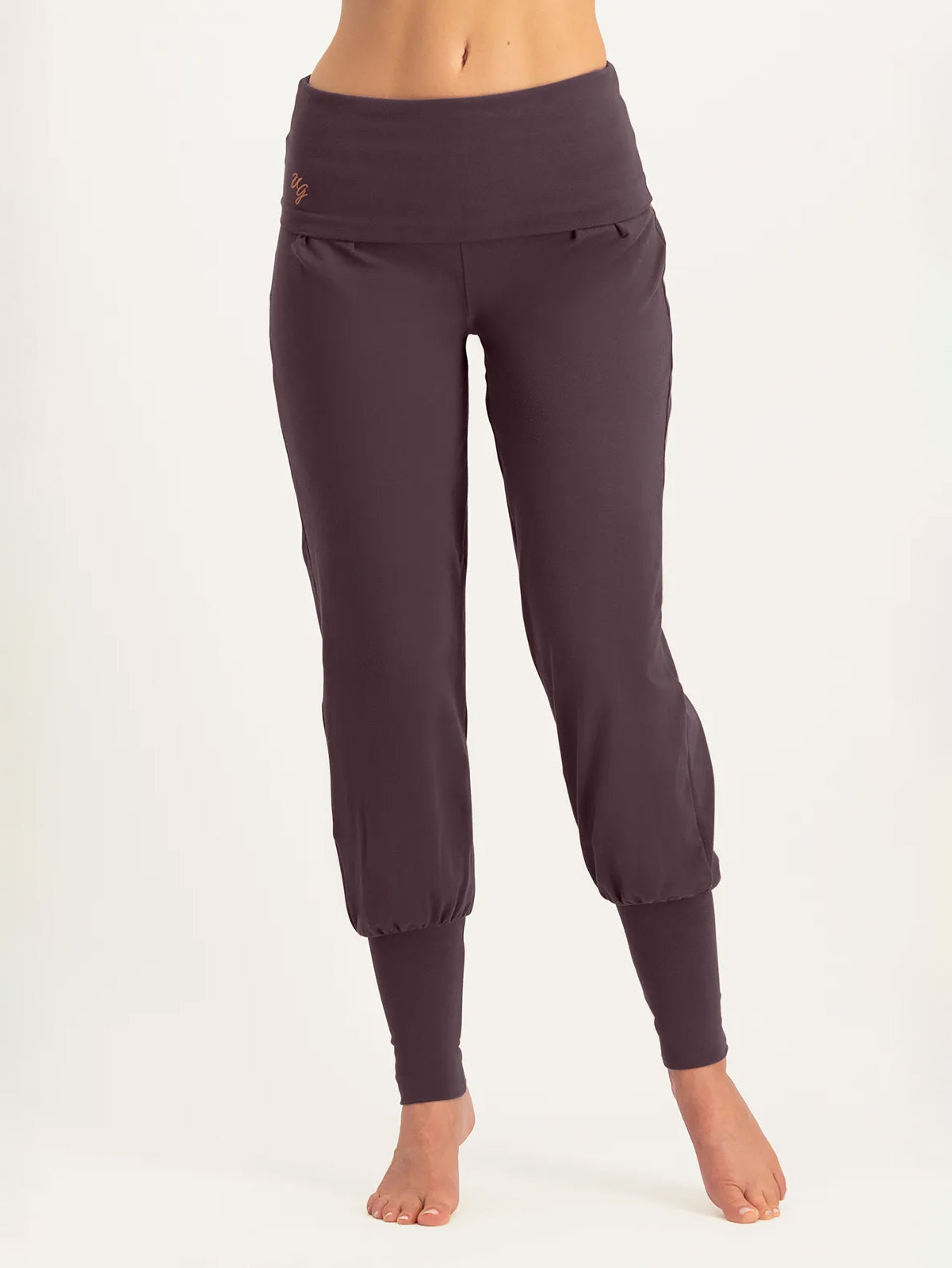 Urban Goddess Devi Yoga Pants for Women - High Waisted Berry Color Workout Leggings - Perfect for Yoga, Gym, Running & Lounge Wear