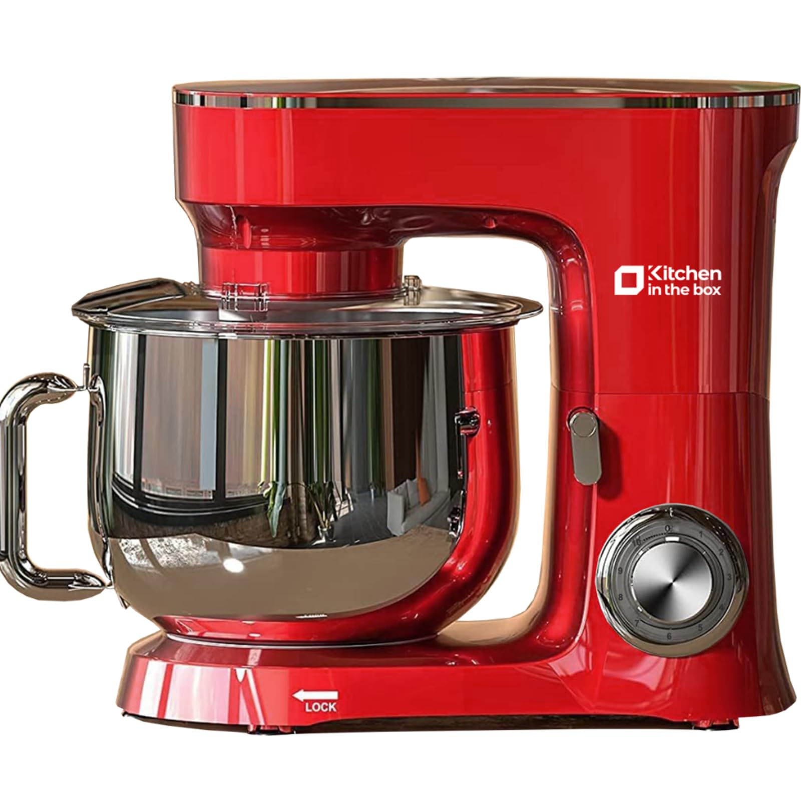 900W 8.5QT Stand Mixer - Professional Tilt-Head Electric Kitchen Mixer with 10 Speeds, Dough Hook, Wire Whip & Splash Guard - Perfect for Baking Bread, Cakes & Cookies (Red)