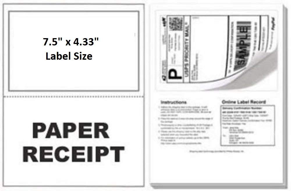 ProLine USPS Shipping Labels - 2000 Sheets, Compatible with PayPal, eBay, Click-N-Ship, Laser & Inkjet Printers - Includes Built-In Tear-Off Receipts for Easy Tracking | Perfect for E-commerce Sellers, Small Businesses & Home Shipping Needs
