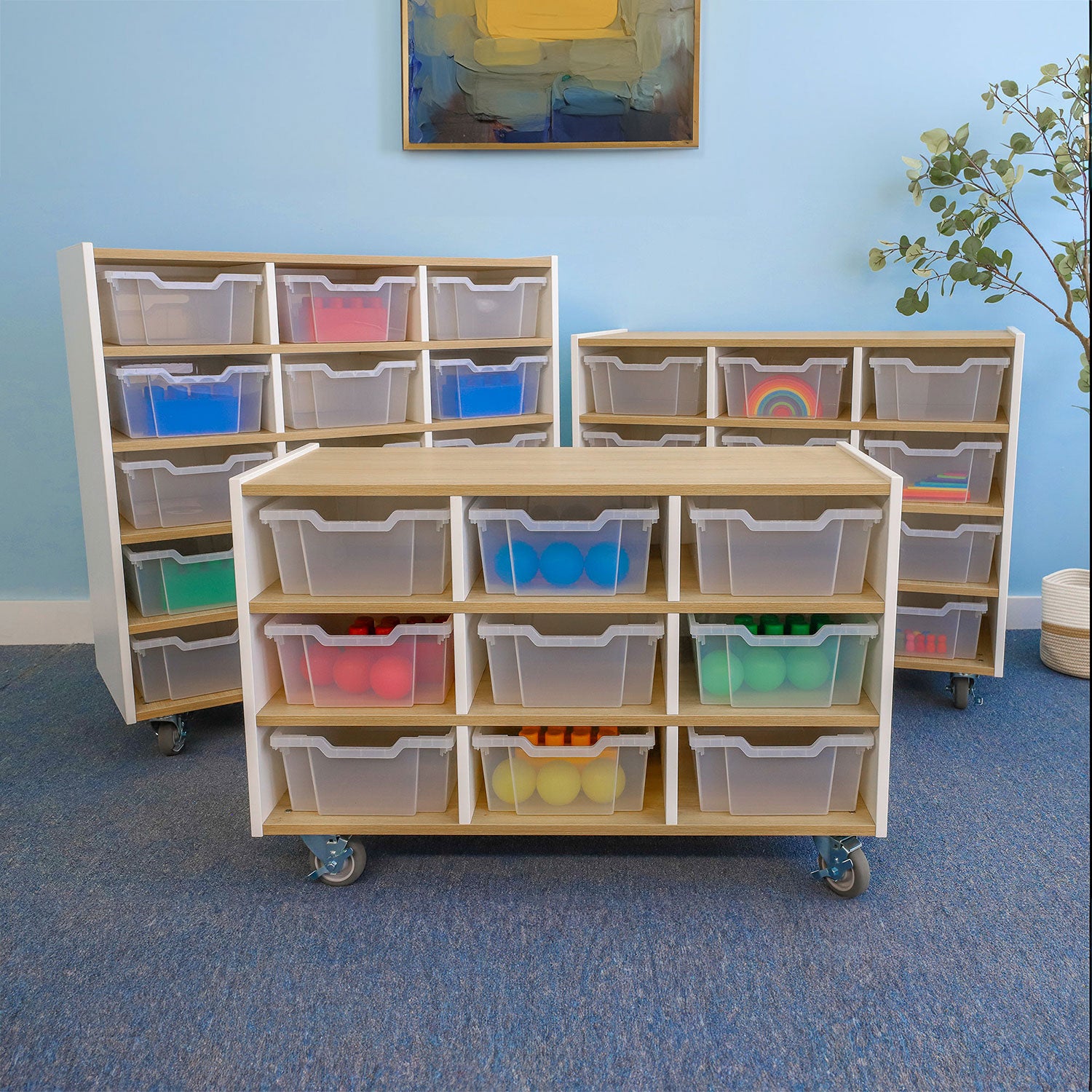 Elevated™ 9-Tray Mobile File Cabinet WB1929 - Heavy-Duty Rolling Storage Organizer for Office, Home, or Classroom Use