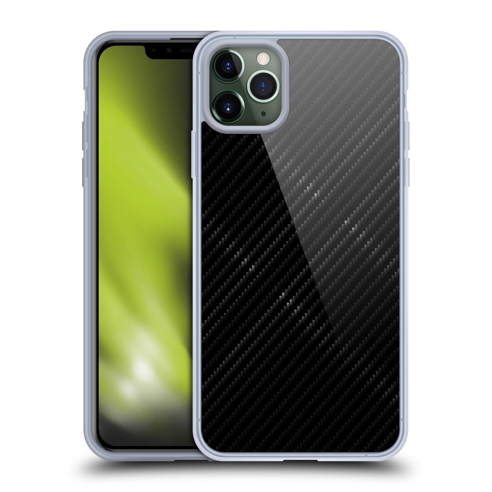 Officially Licensed Alyn Spiller Plaid Carbon Fiber Soft Gel Case for Apple iPhone 11 Pro Max - Durable Protection with Stylish Design for Everyday Use, Travel & Work